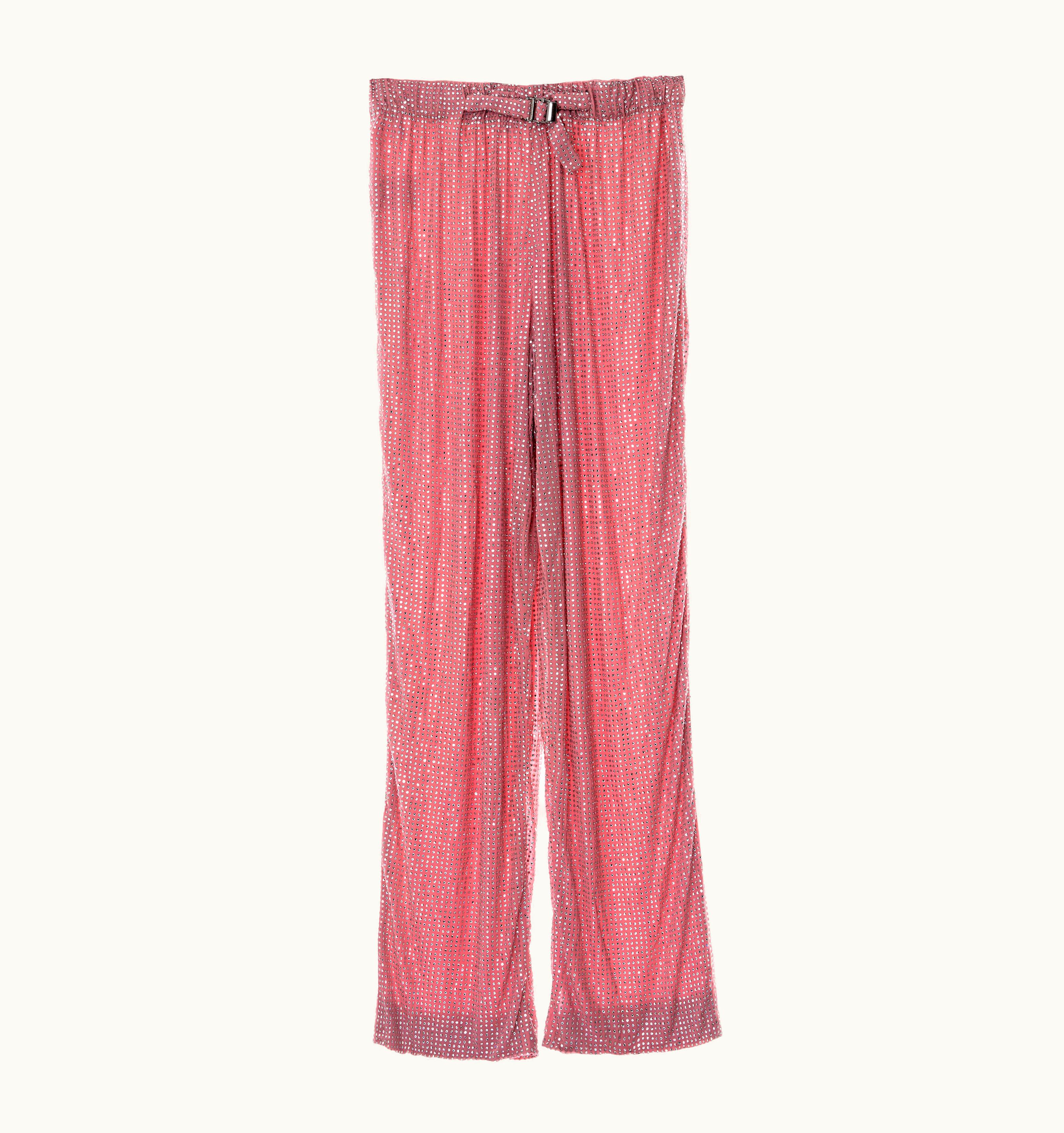 Gucci By Tom Ford Pink Crystal Beaded Low Rise Evening Pants, S/S 2000