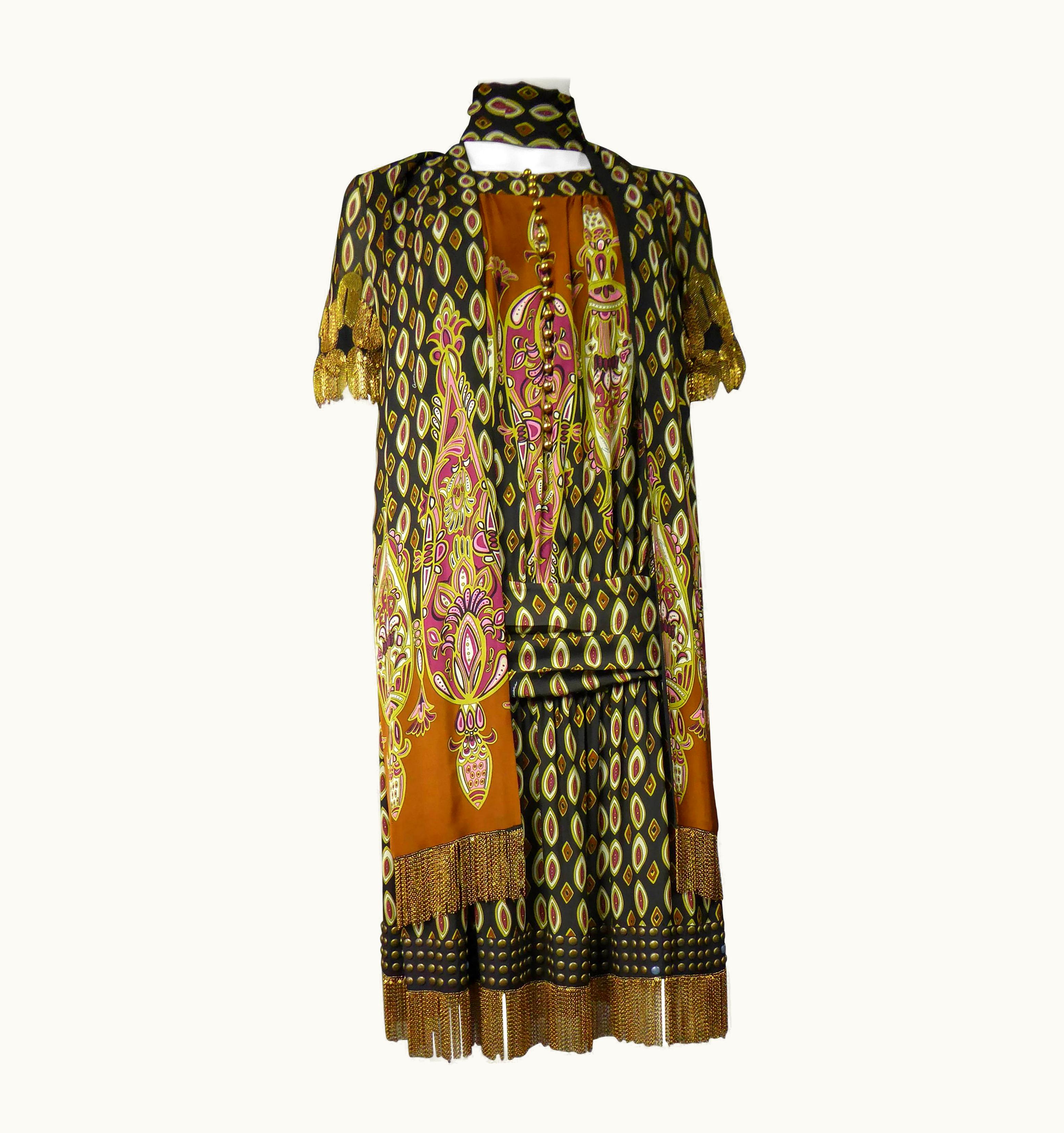 Gucci A Printed Silk Gucci Dress Fall S/S Winter 2009