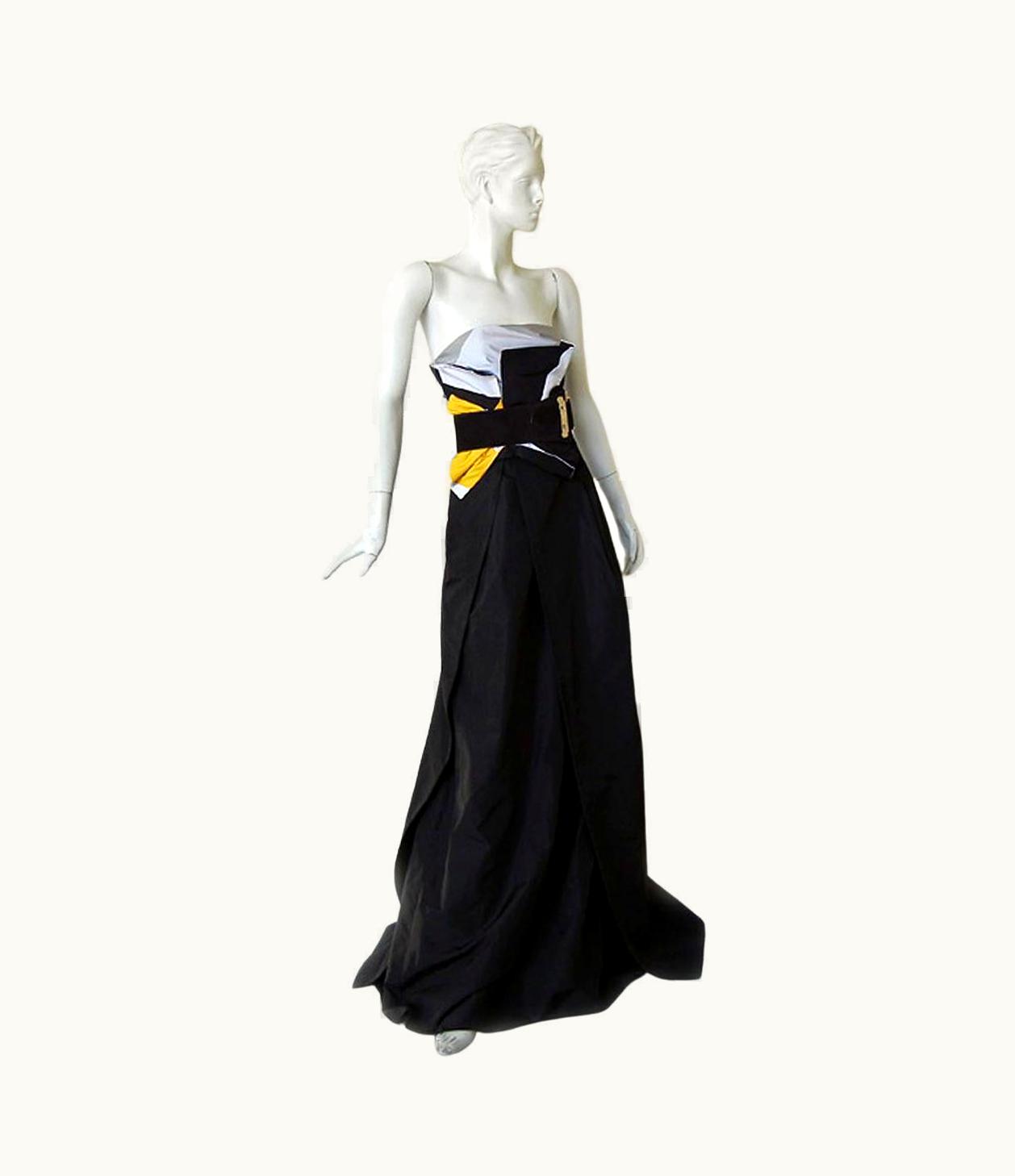 Gucci Vogue Cover Featured Origami Dress Gown With Horsebit Belt New