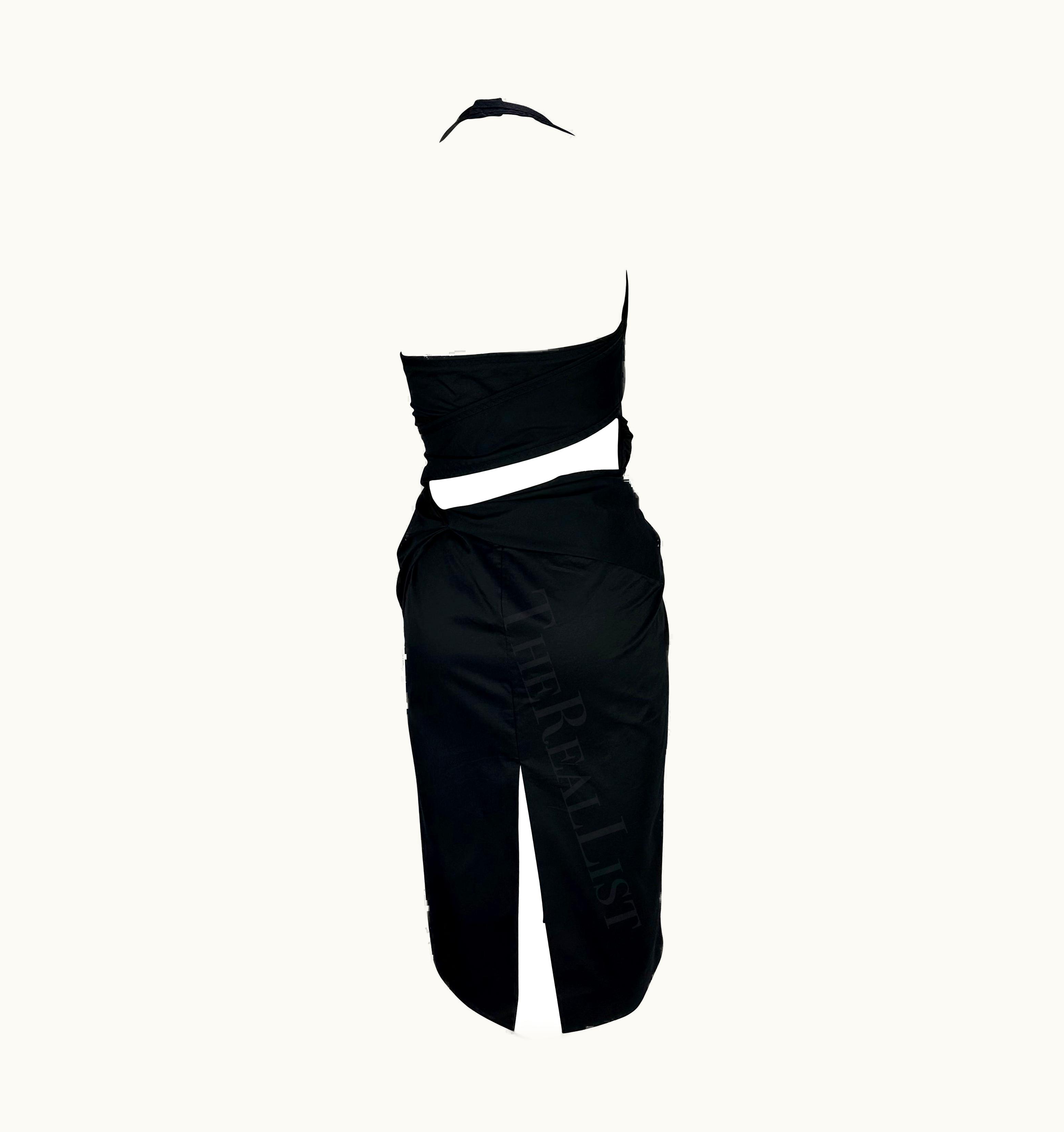 Gucci S/S 2005 Gucci Black Strap Cut Out Halterneck Bodycon Dress