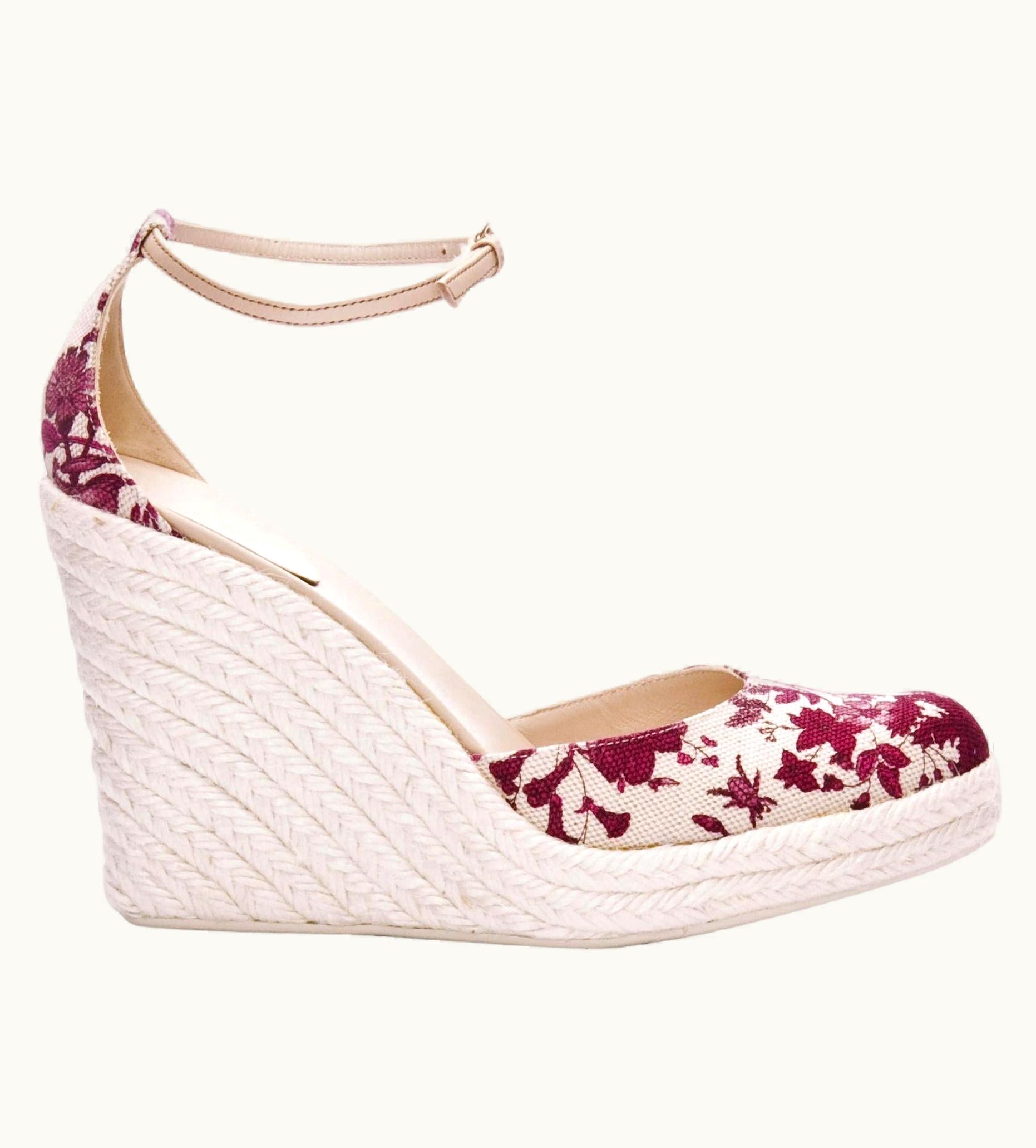 Gucci Cruise 2007 Runway Flora Wedge Espadrille Heels UZ0574209