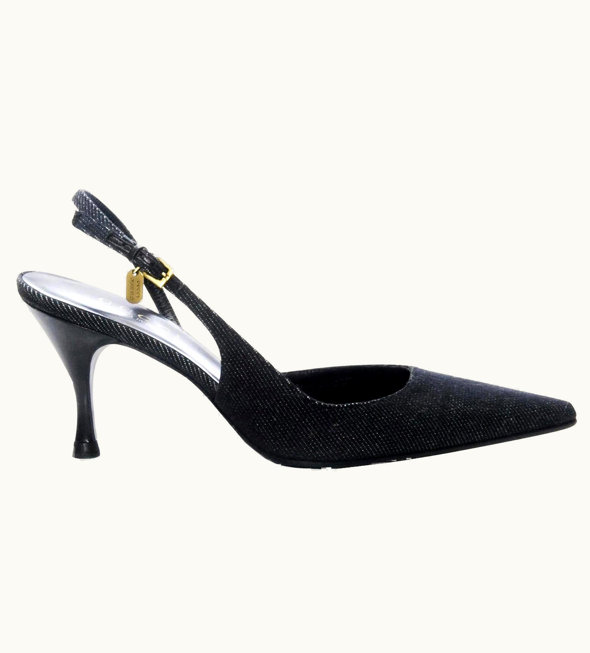 Gucci Tom Ford For Gucci Cruise 2003 Black Slingback Heels Pumps