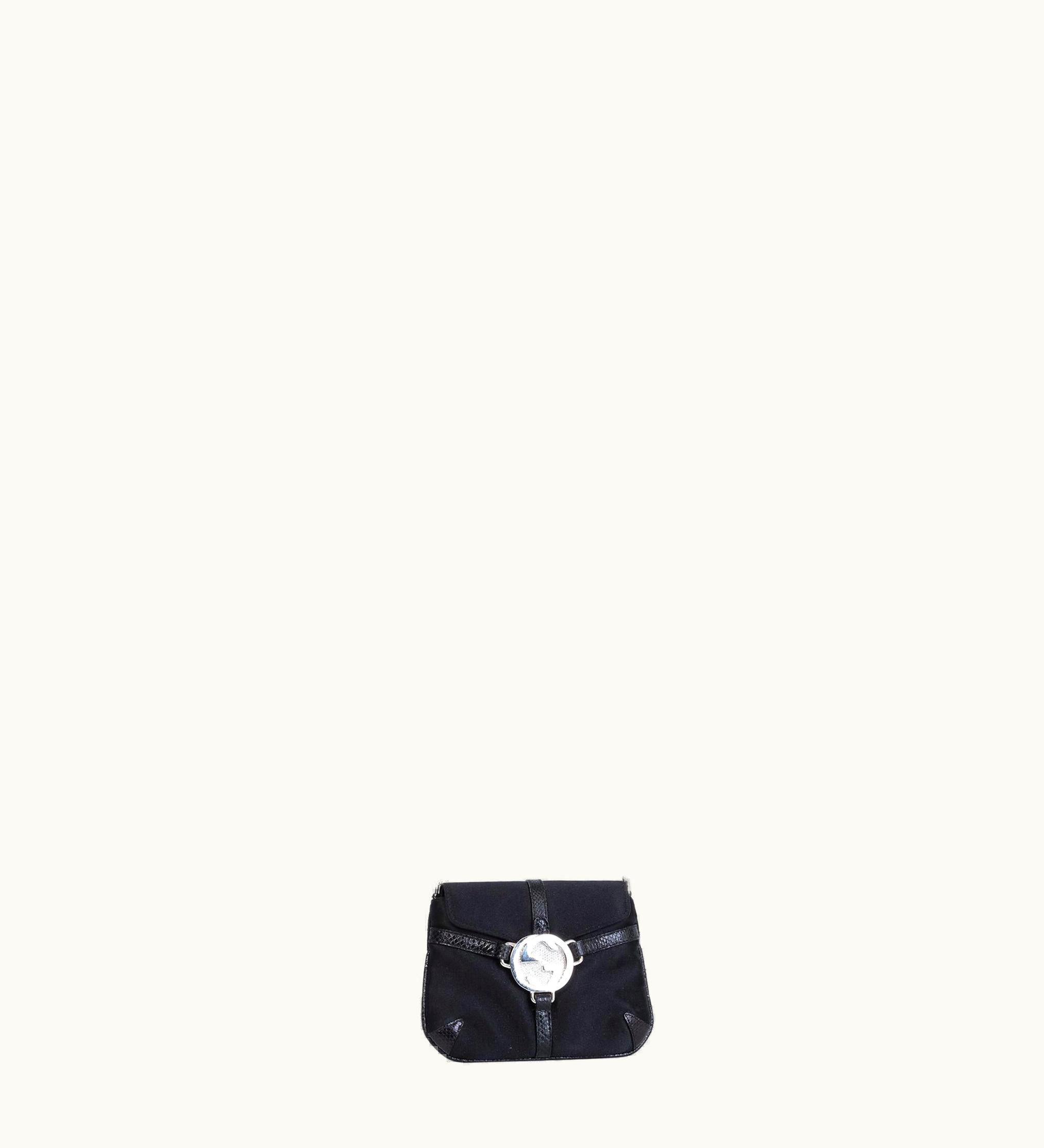 Gucci Vintage Gucci Satin Pouch On A Chain With Interlocking Gg Clasp