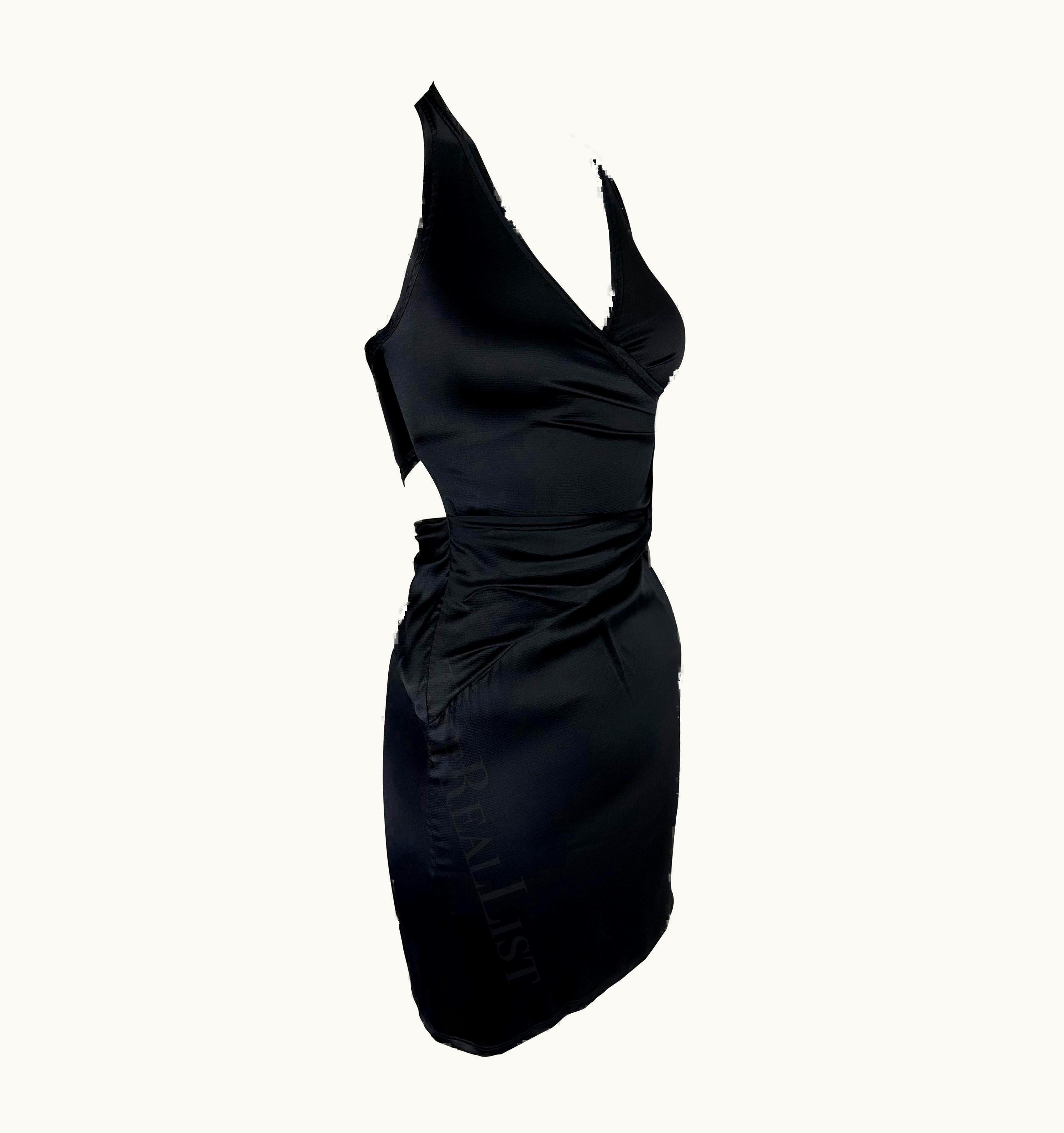 Gucci S/S 2005 Gucci Black Strap Cut Out Halter Neck Mini Dress