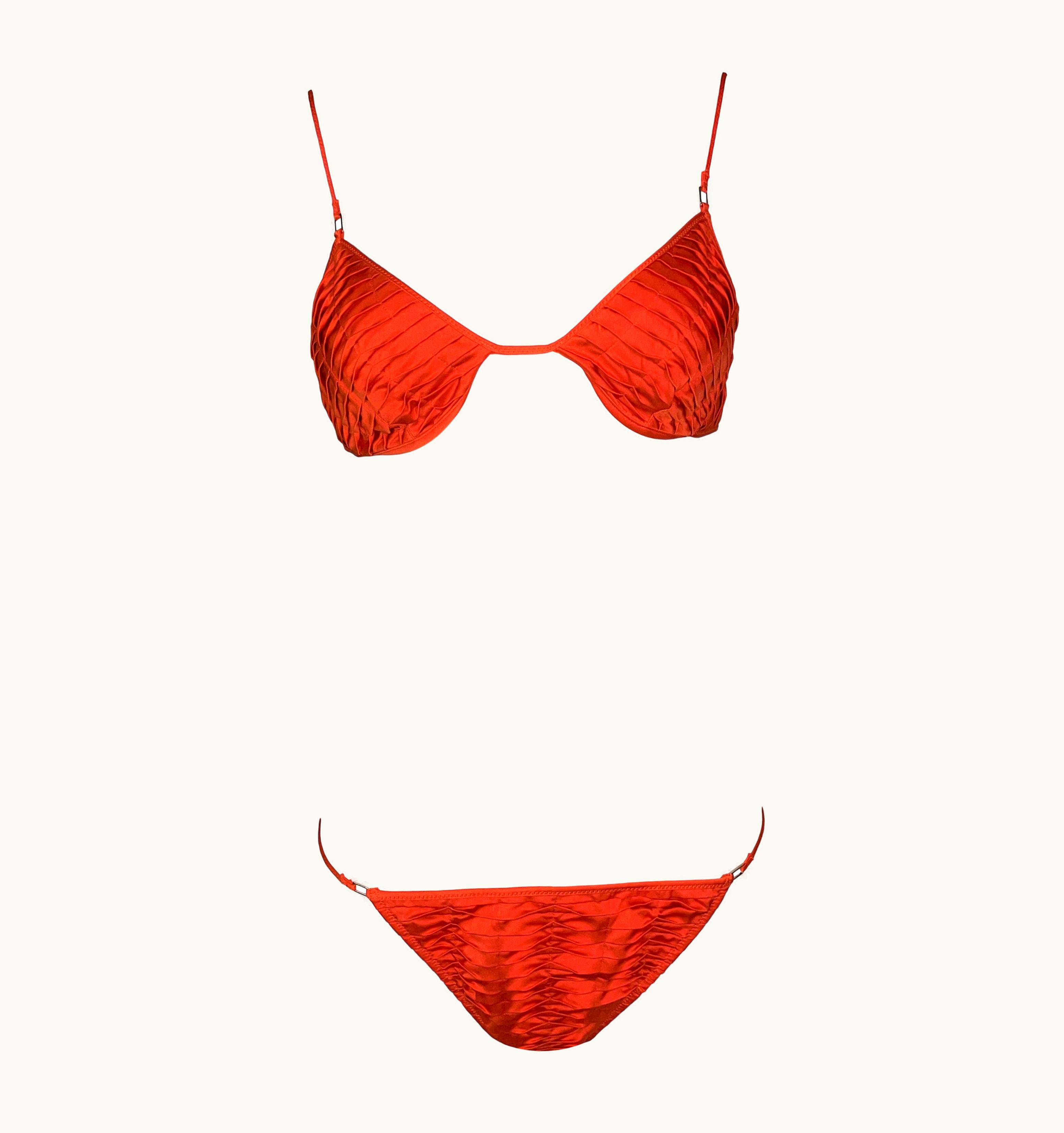 Gucci Nwt S/S 2004 Gucci By Tom Ford Orange Tiny Bikini