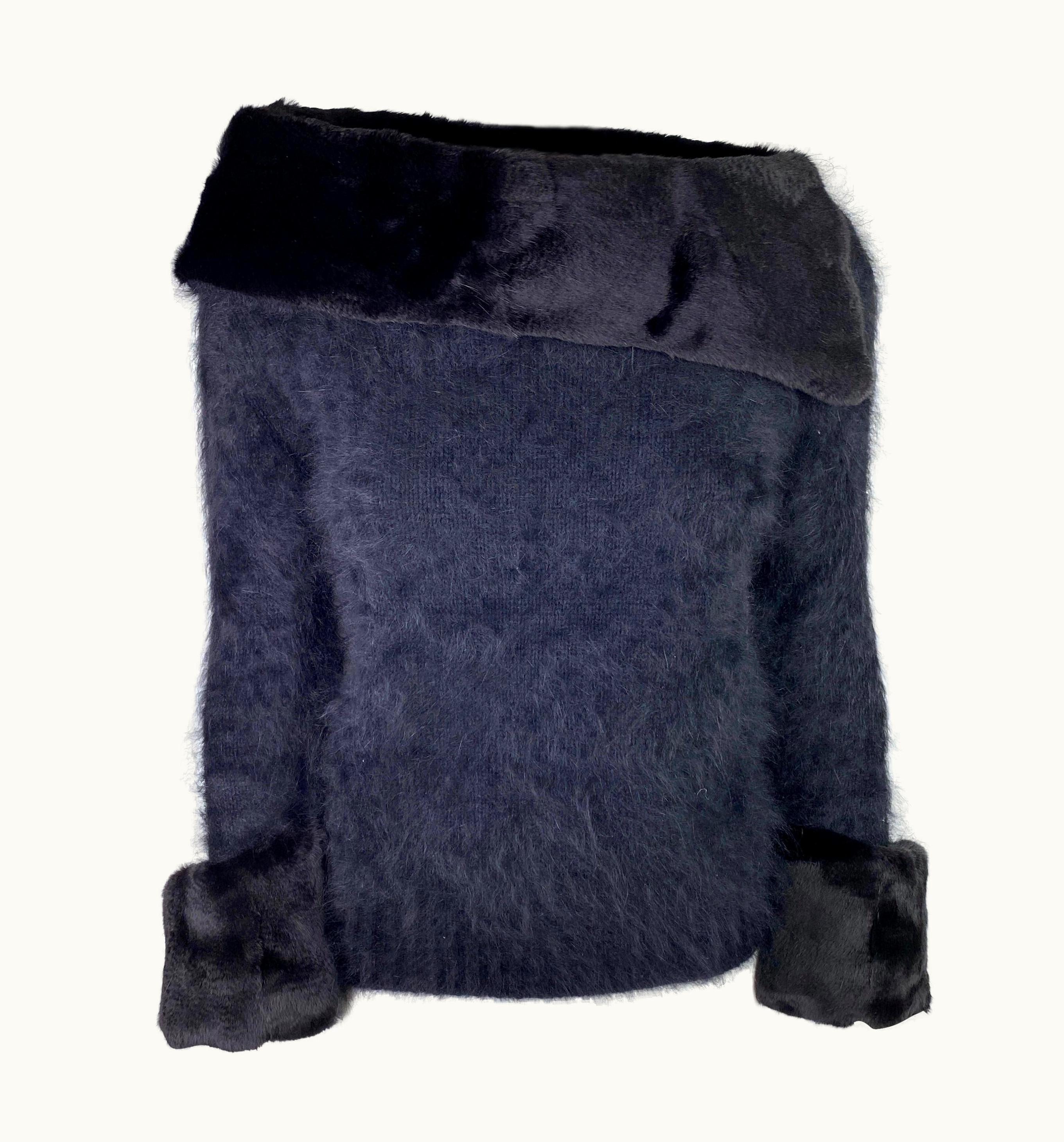 Gucci By Tom Ford Fall 2001 Angora Sweater With Mink Details