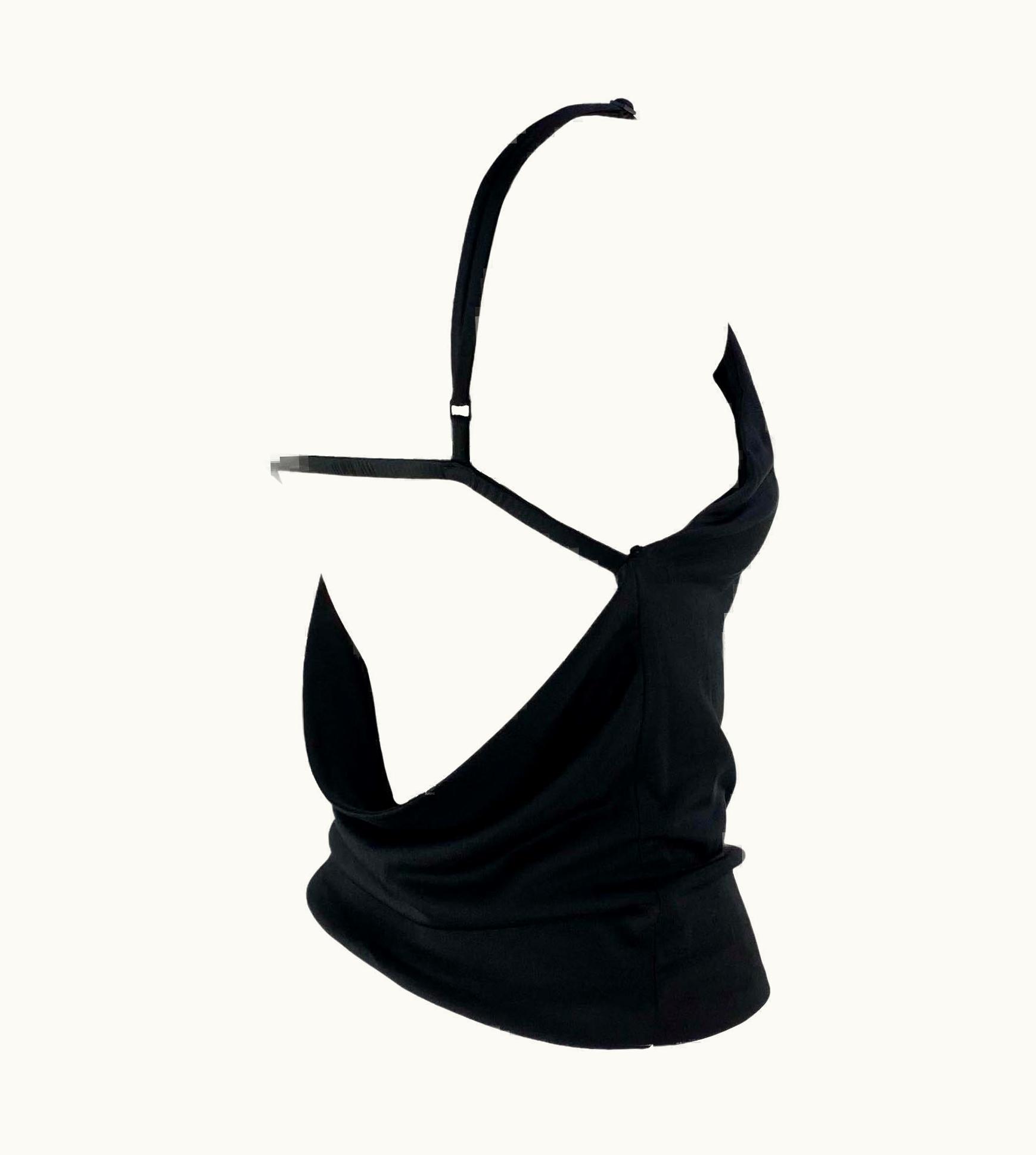 Gucci S/S 2001 Gucci By Tom Ford Backless Bra Strap Black Top