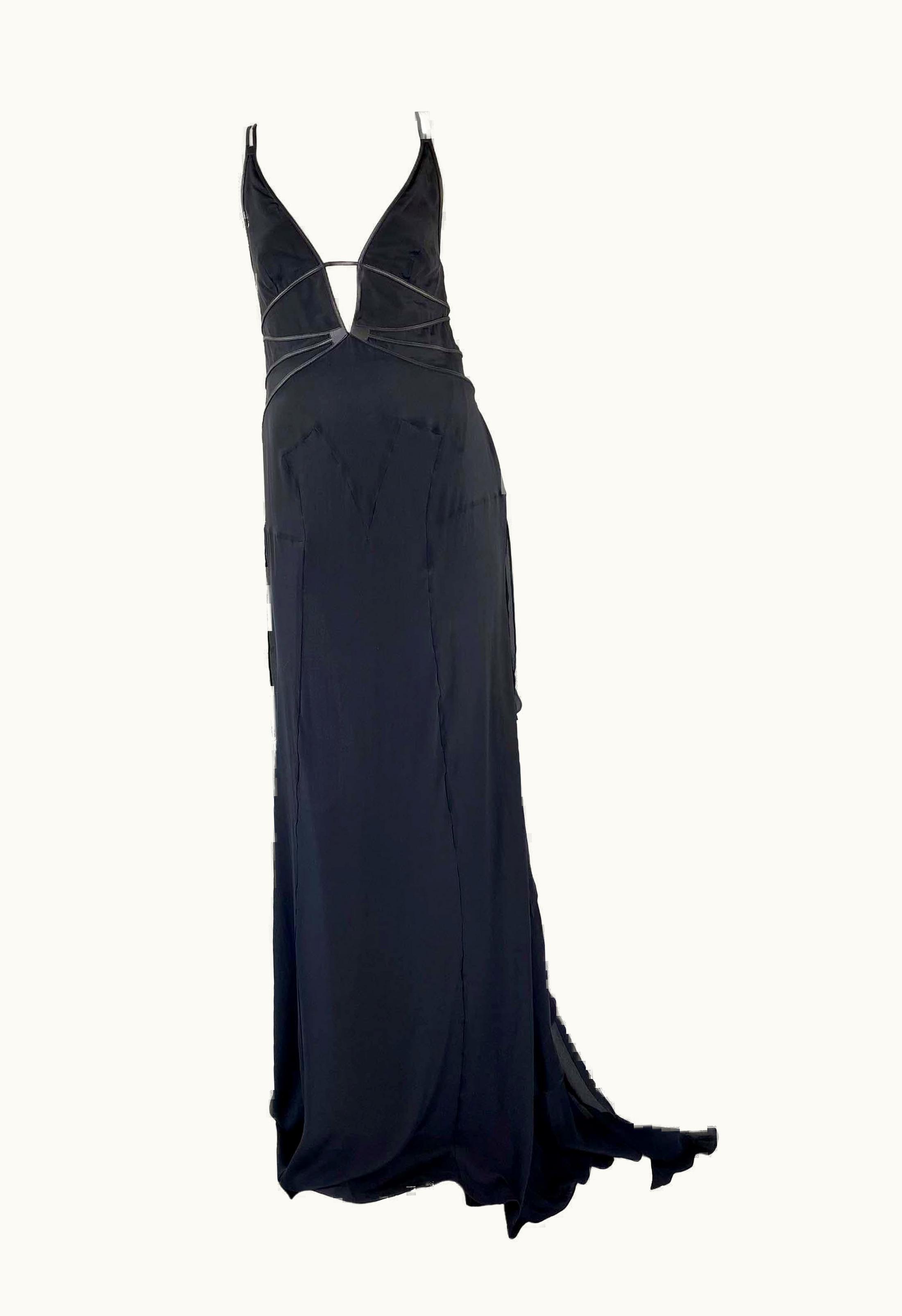 Gucci Nwt AW 2003 Gucci By Tom Ford Black Silk Gown
