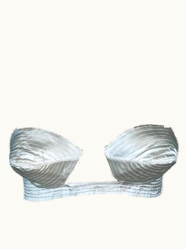 Gucci S/S 2001 Gucci By Tom Ford Runway Ivory Satin Cone Bra Top