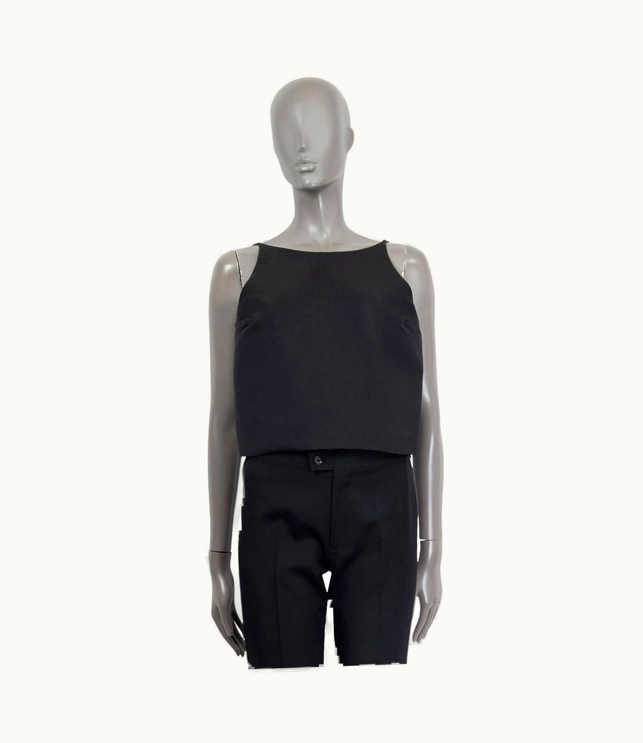 Gucci Black Silk Open Back Sleeveless Top Shirt