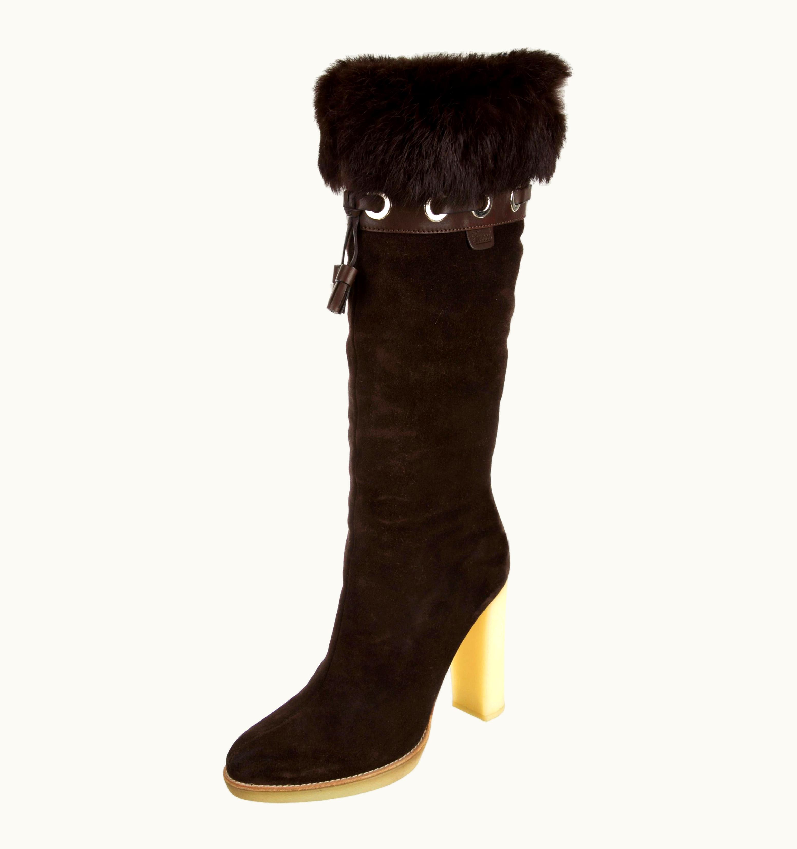 Gucci Tom Ford For Gucci Mink Suede Ad Boots