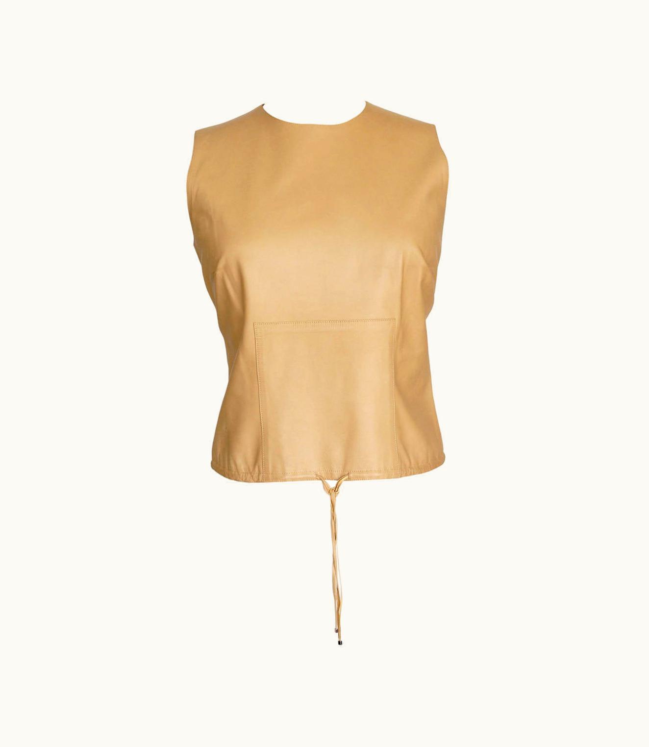 Gucci Leather Top Warm Nude Camel Sleek Classic Tom Ford 40 S/S
