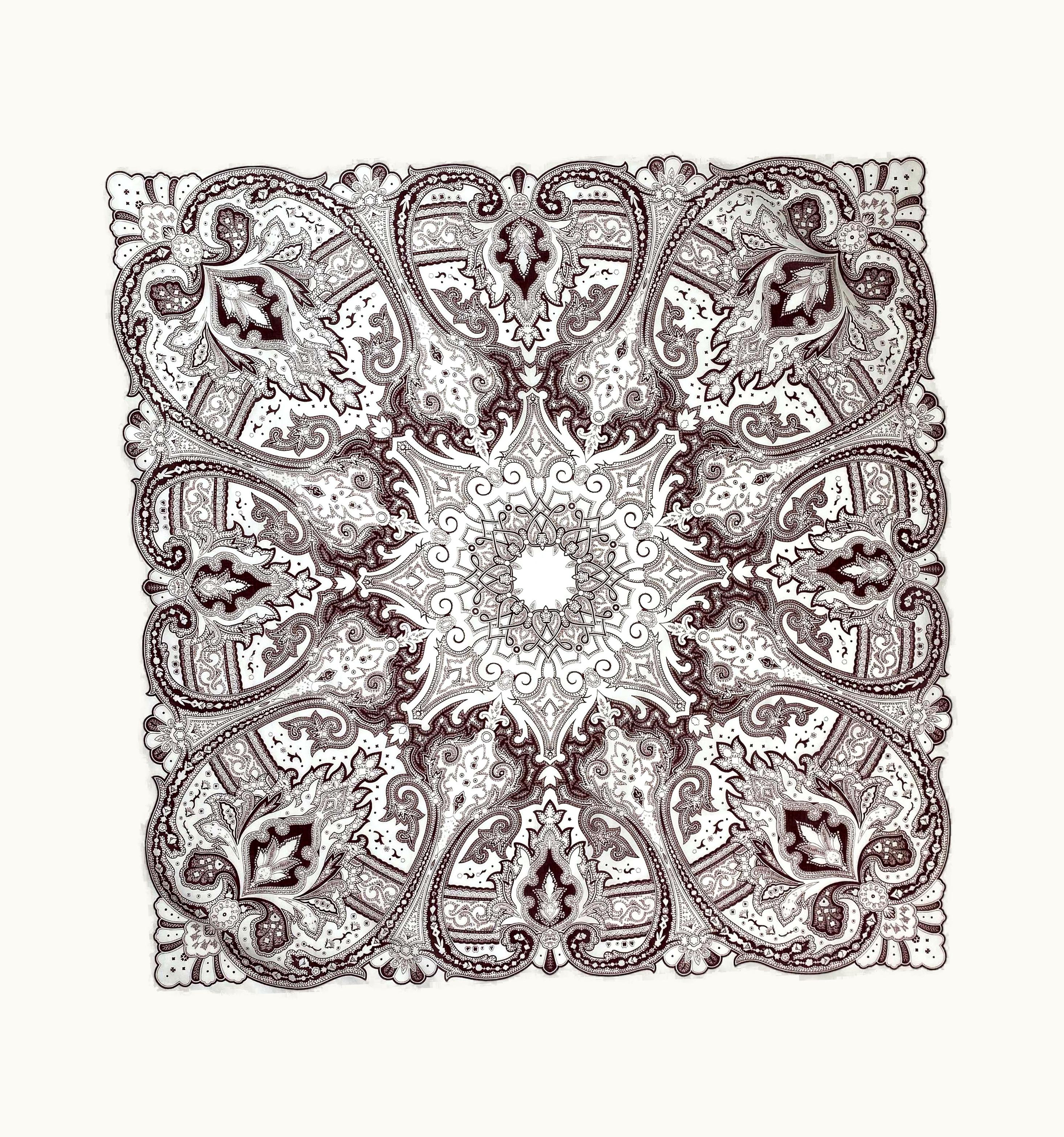 Gucci 2004 Cruise Gucci By Tom Ford Paisley Bandana Creme Scarf