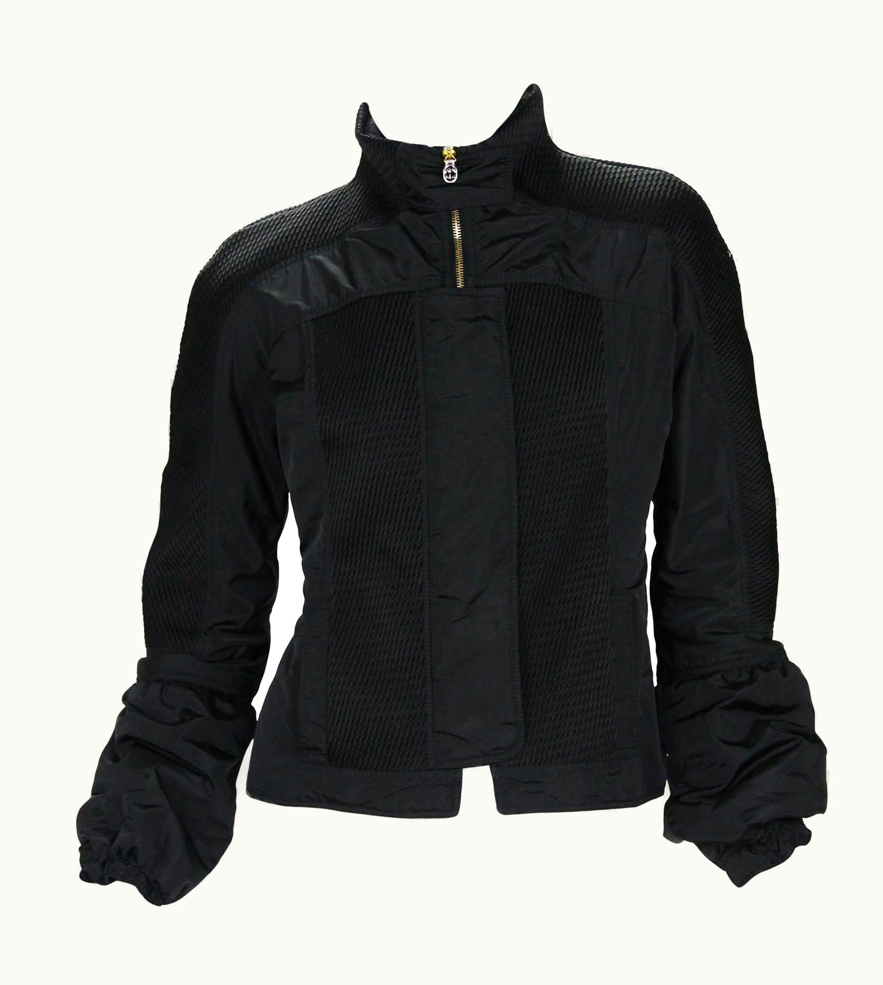 Gucci Tom Ford For Gucci AW 2004 Black Nylon Warm Jacket