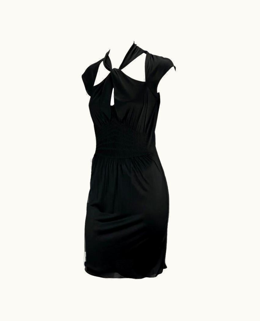 Gucci AW 2004 Gucci By Tom Ford Black Sleeveless Cutout Backless Buckle Dress
