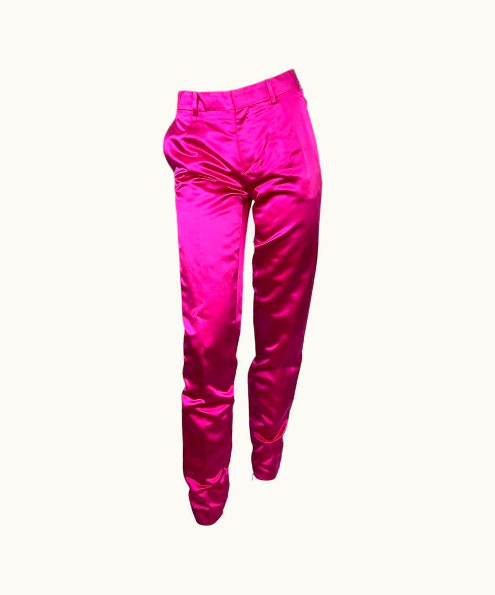 Gucci S/S 2001 Gucci By Tom Ford Runway Hot Pink Silk Pants