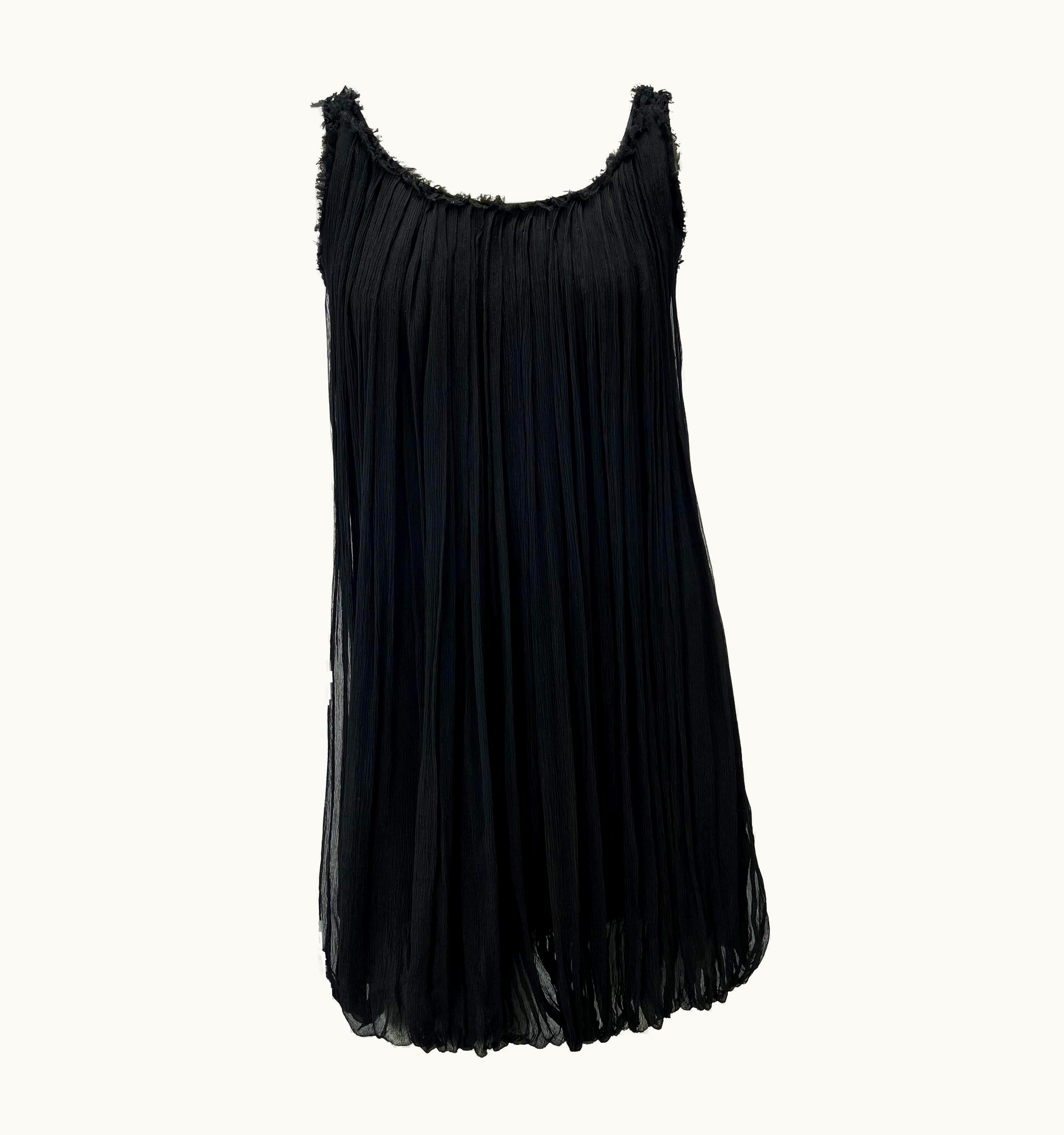 Gucci AW 2001 Gucci By Tom Ford Black Tulle Sleeveless Shift Dress