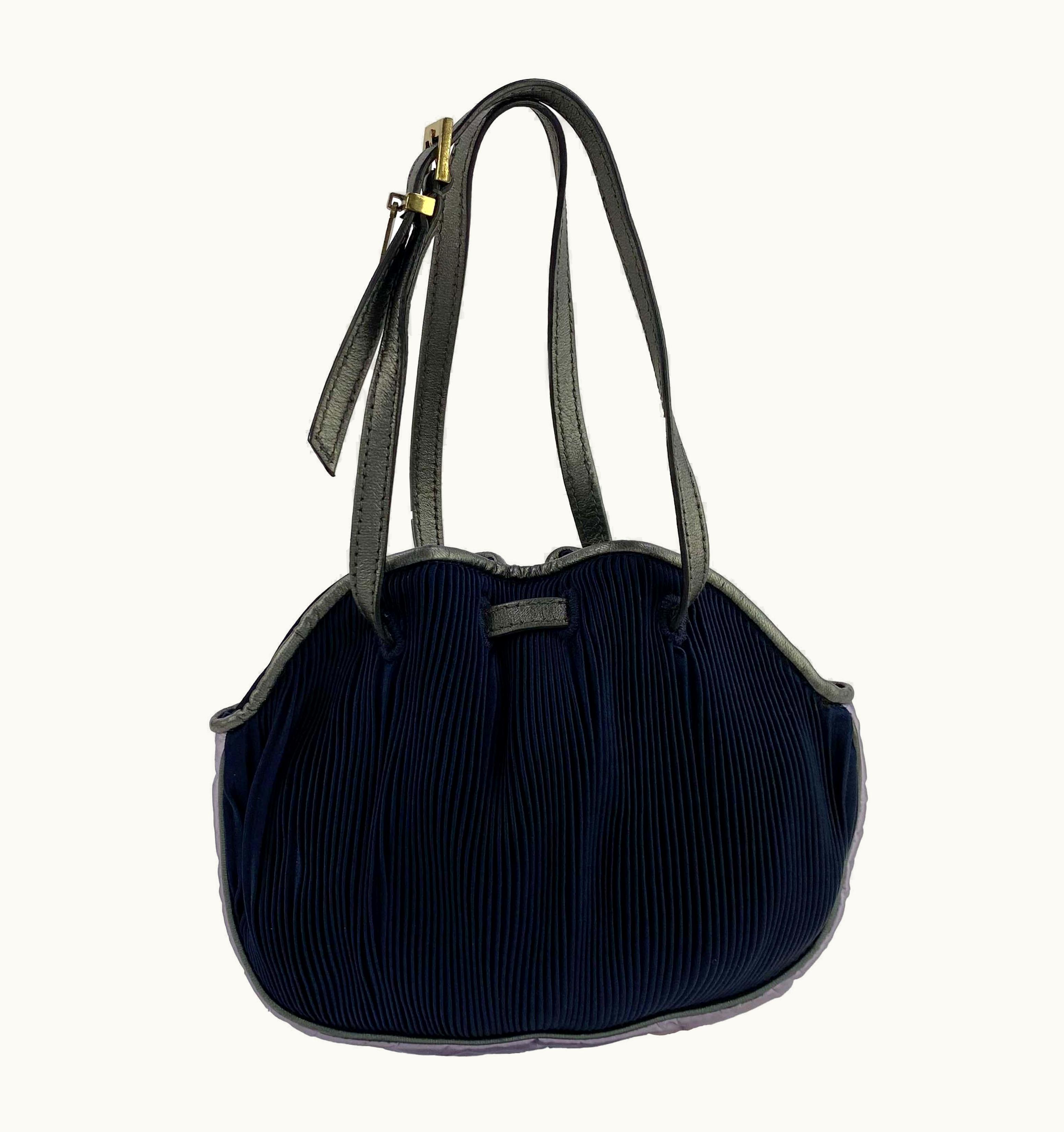 Gucci 2000s Gucci By Tom Ford Mini Purple Pleated Satin Draw String Bag