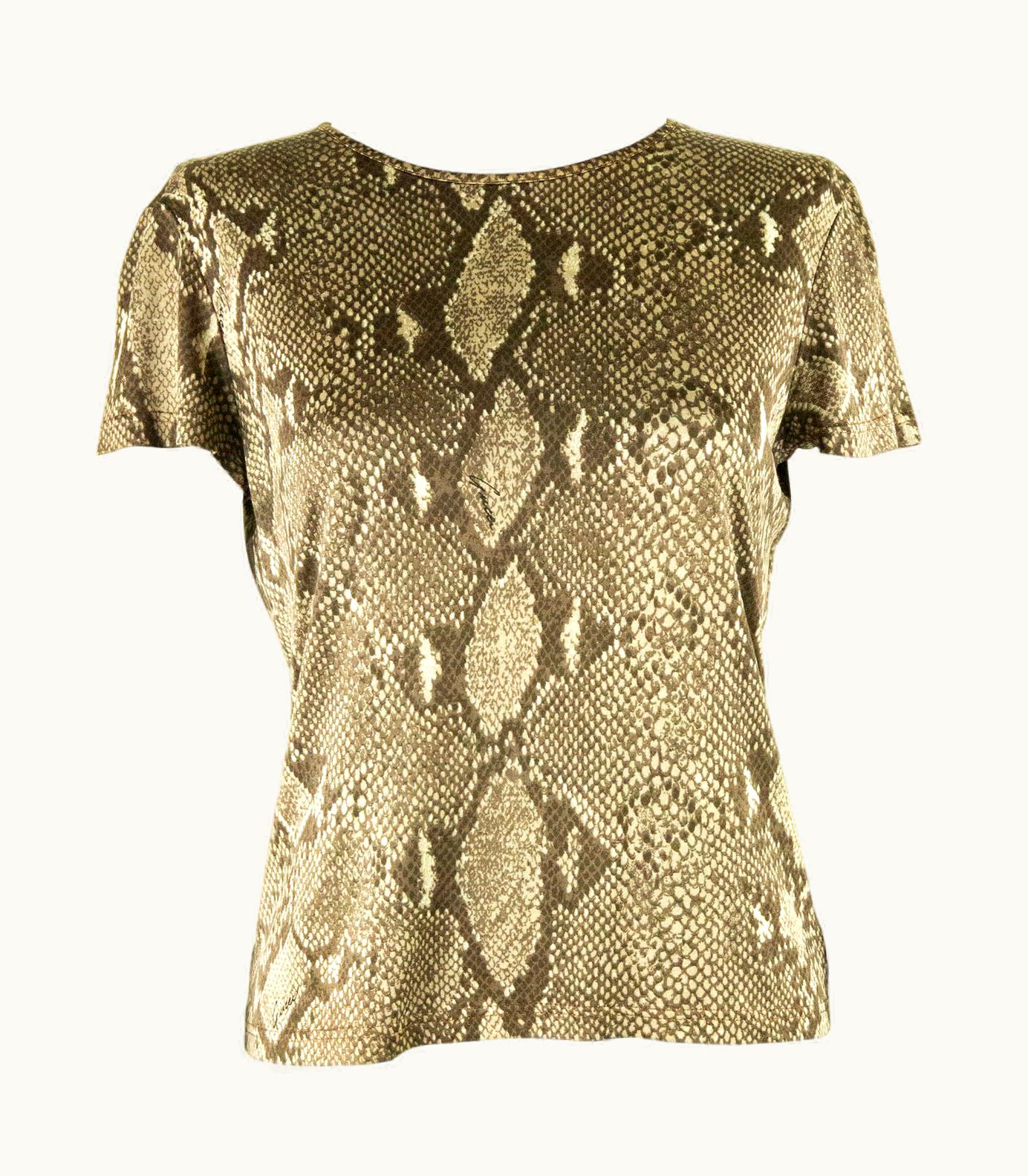 Gucci Tom Ford For Gucci S/S 2000 Snakeskin Jersey T-Shirt