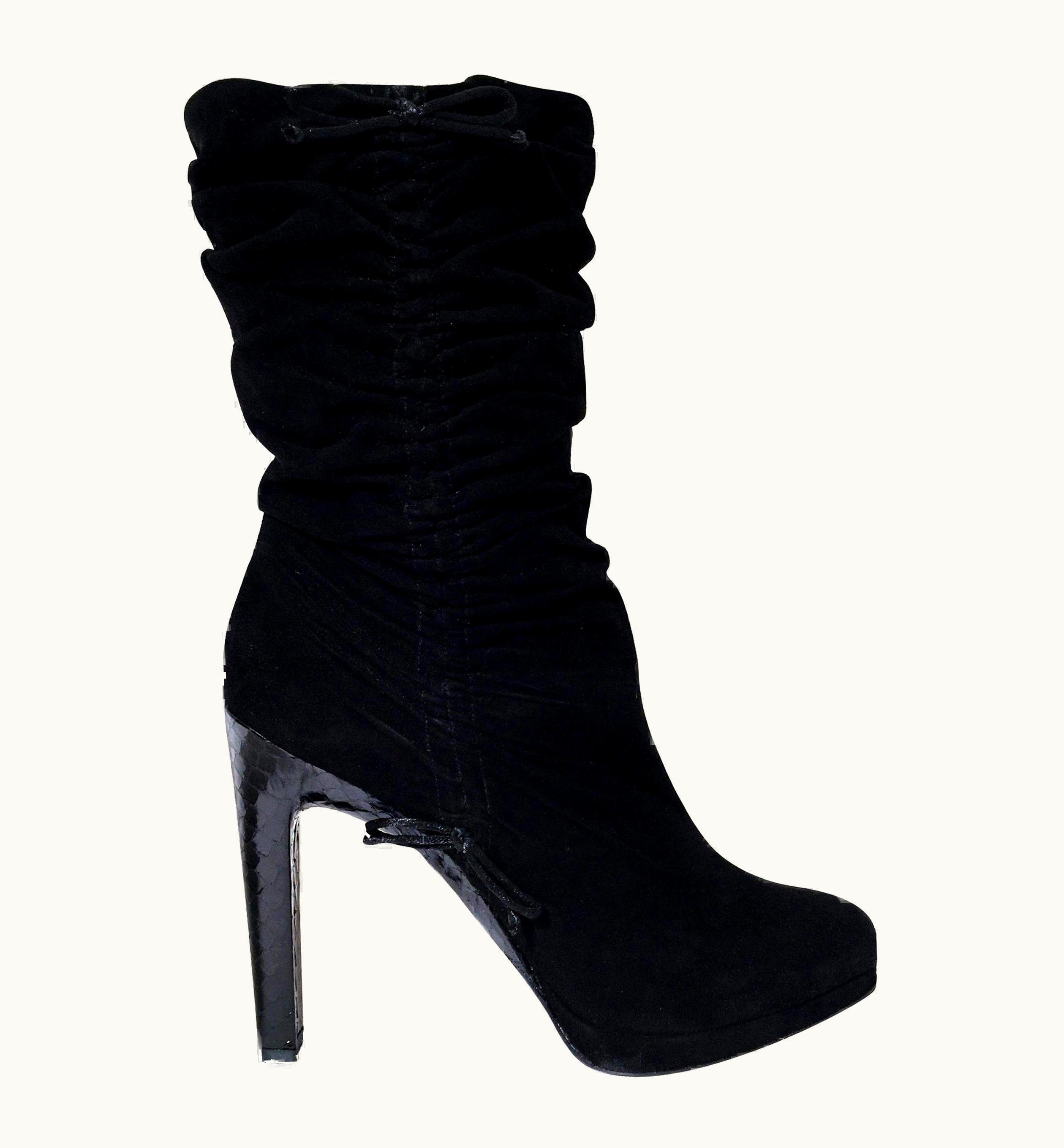 Gucci Tom Ford For Gucci Final Collection Python Runway Ad Suede Boots