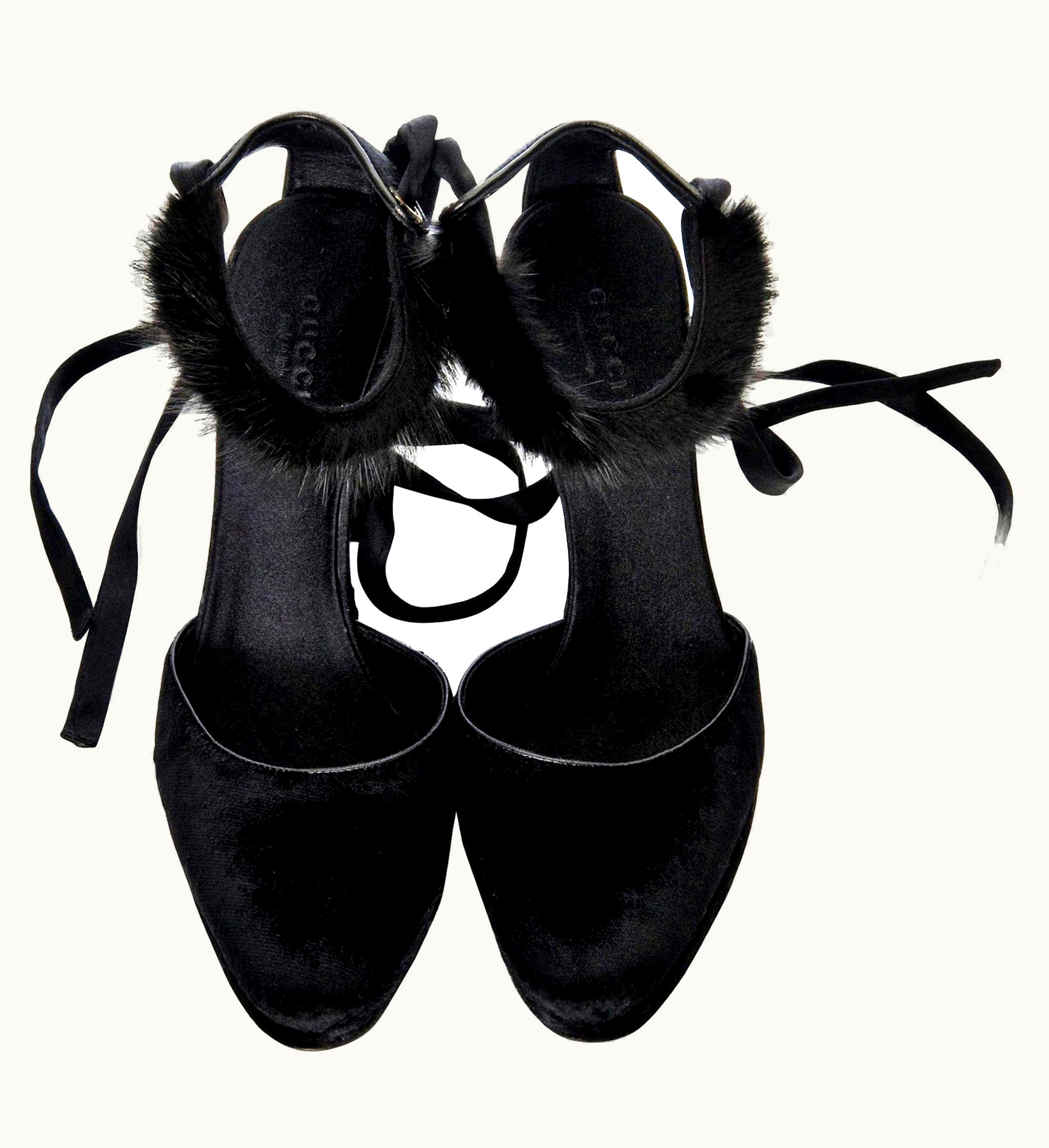 Gucci Tom Ford For Gucci Mink Python Velvet 2004 Final Collection Heels UZ0574681