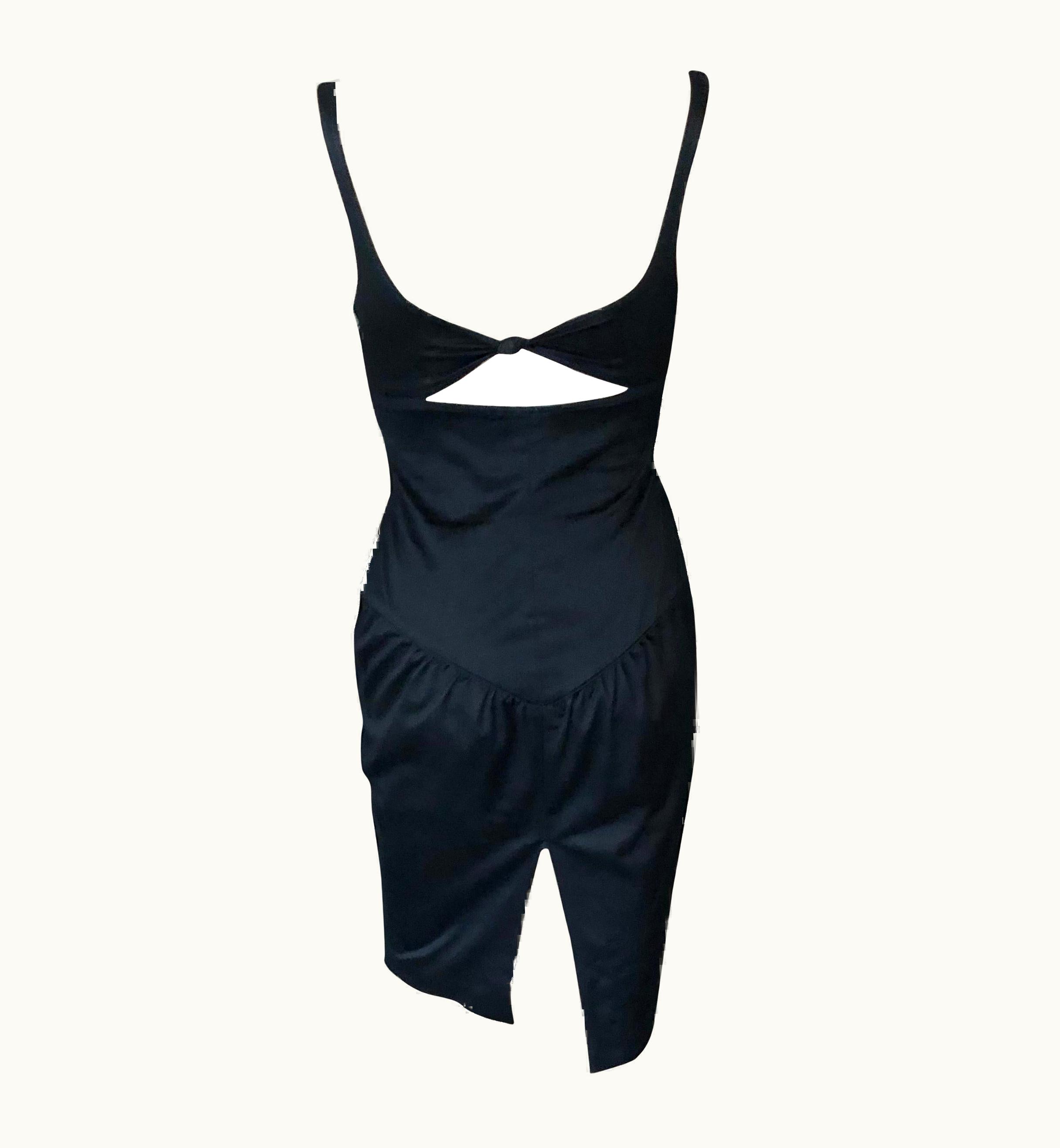 Gucci Tom Ford For Gucci 2003 Bustier Cutout Back Black Mini Dress