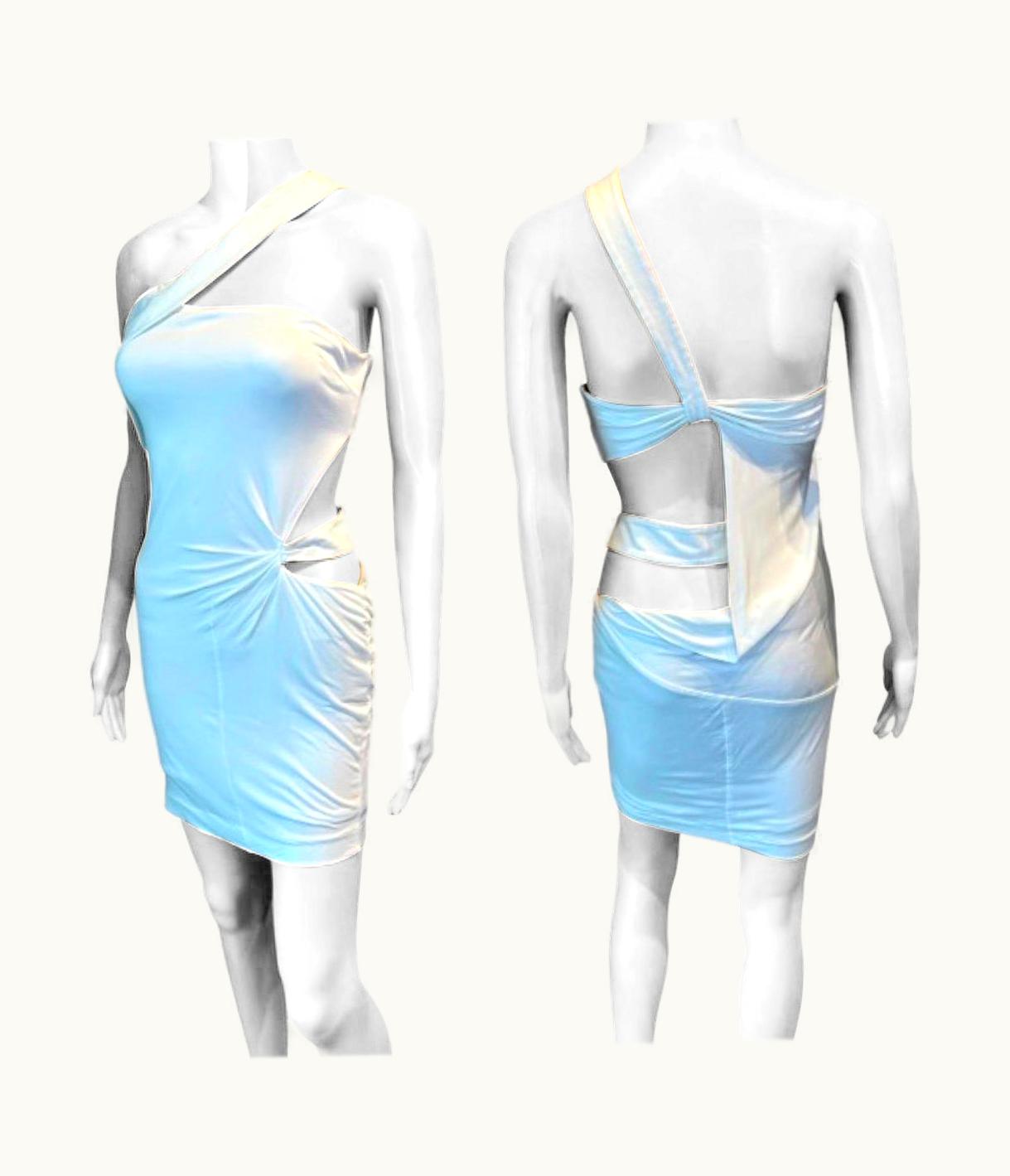 Gucci Tom Ford For Gucci AW 2004 Bodycon Cutout White Mini Dress