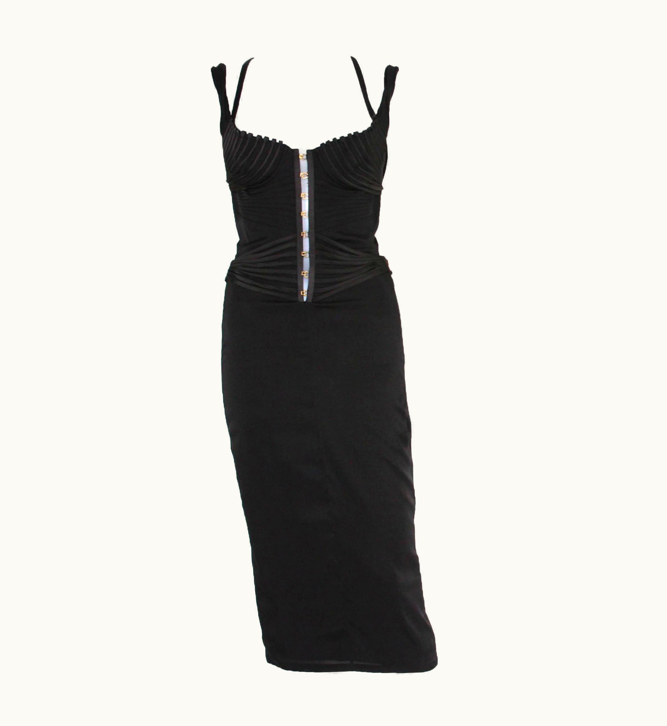 Gucci Tom Ford For Gucci 2003 Collection Silk Corset Top Cocktail Dress