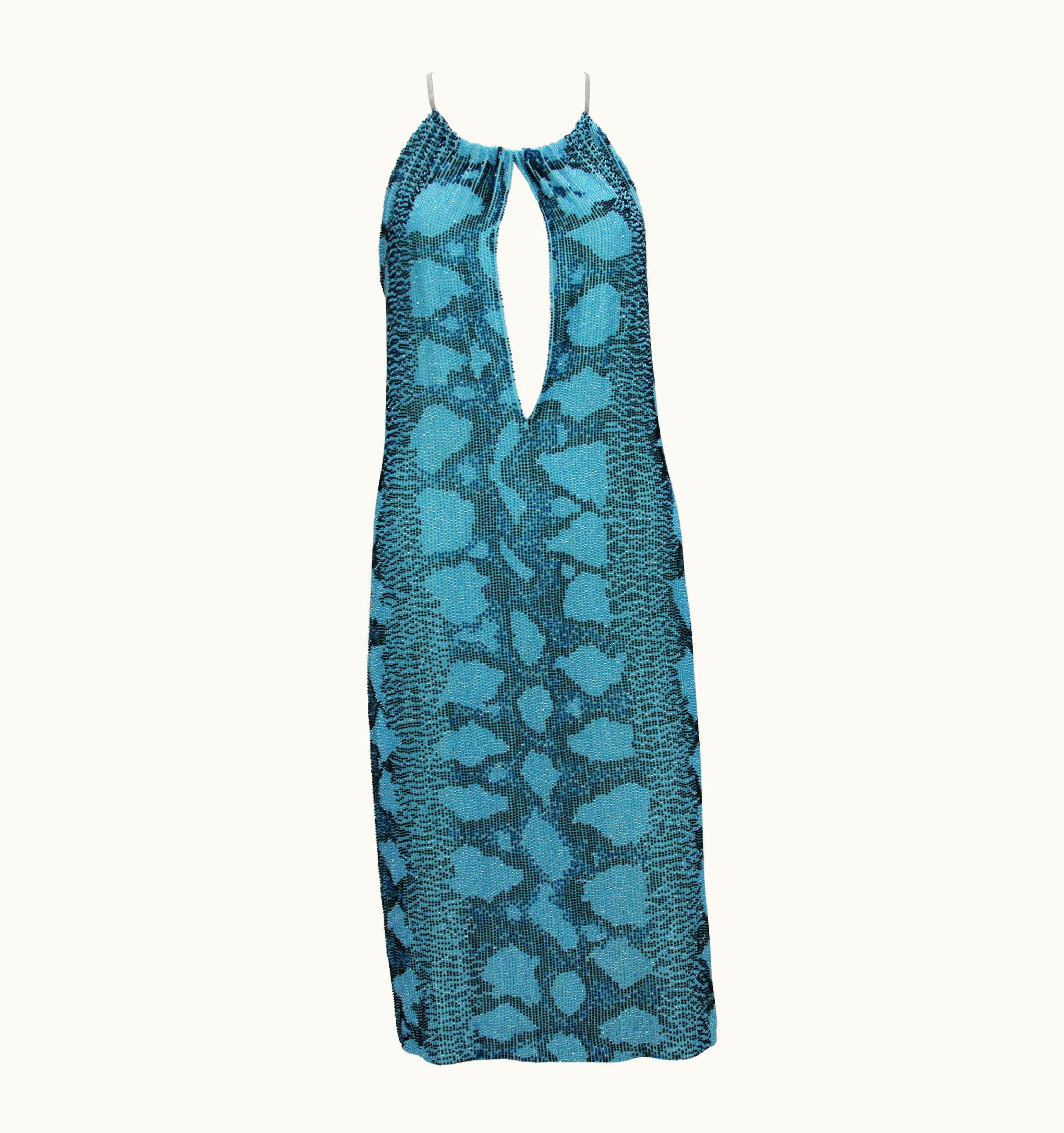 Gucci Tom Ford For Gucci Campaign Fully Beaded Python Cocktail Dress
