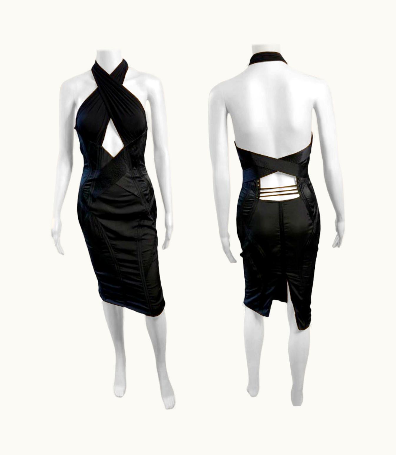 Gucci Tom Ford For Gucci AW 2003 Runway Cutout Silk Black Dress UZ0574752