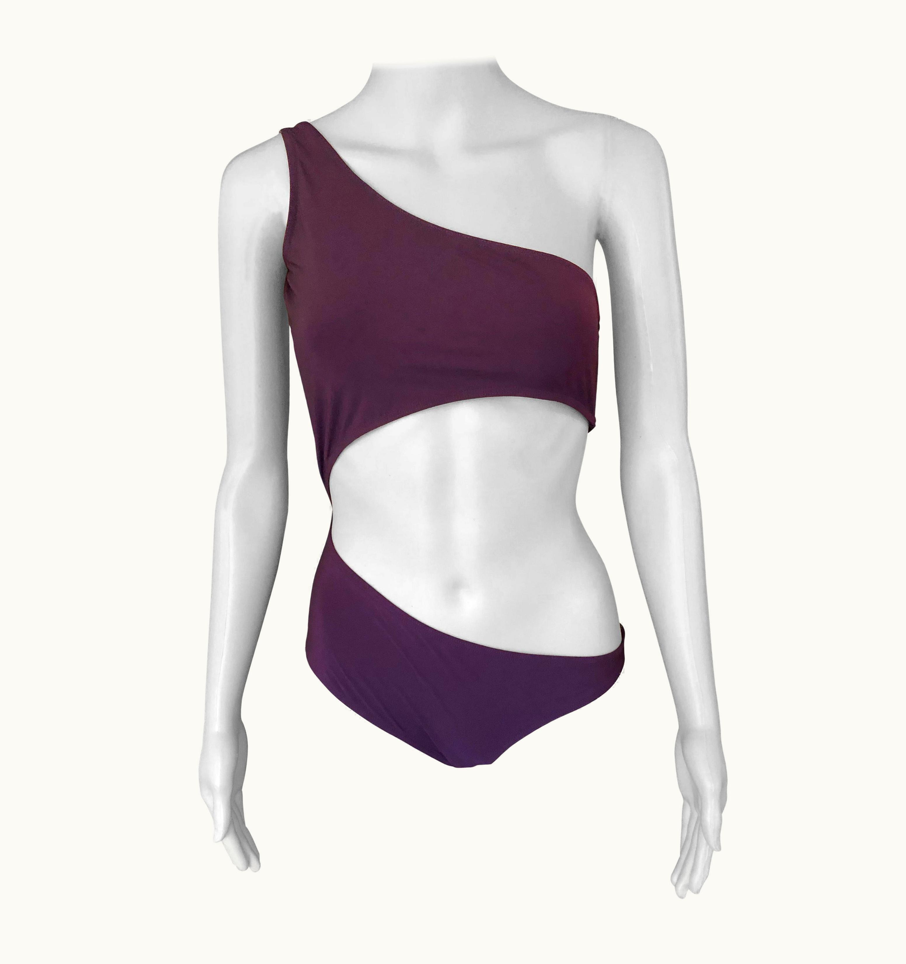 Gucci Tom Ford For Gucci S/S 2000 Cutout One Shoulder Bodysuit Swimsuit