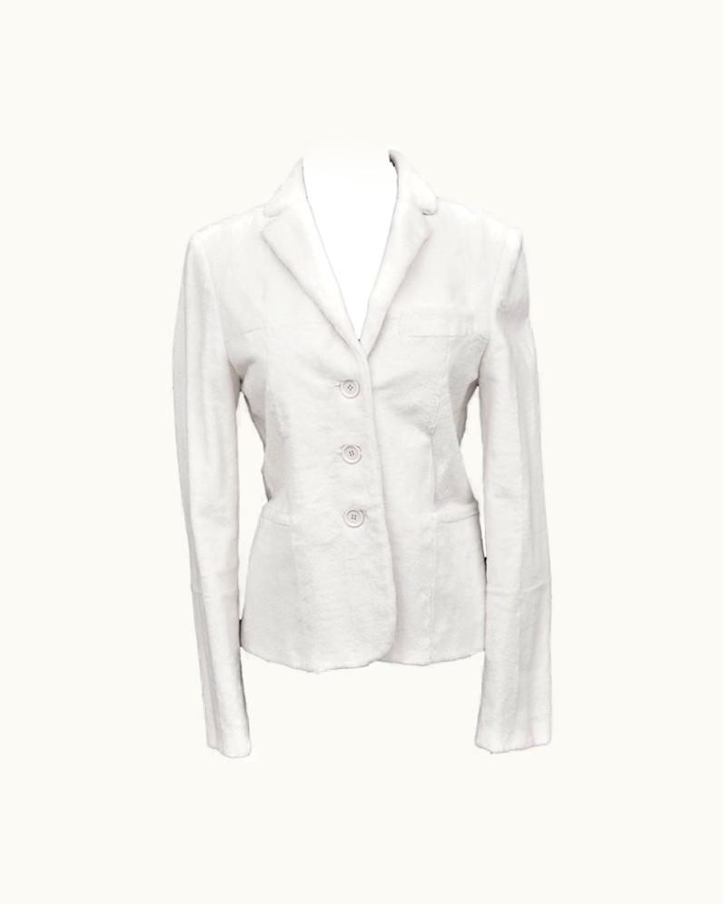 Gucci $14k Tom Ford For Gucci White Sheared Mink Fur Blazer