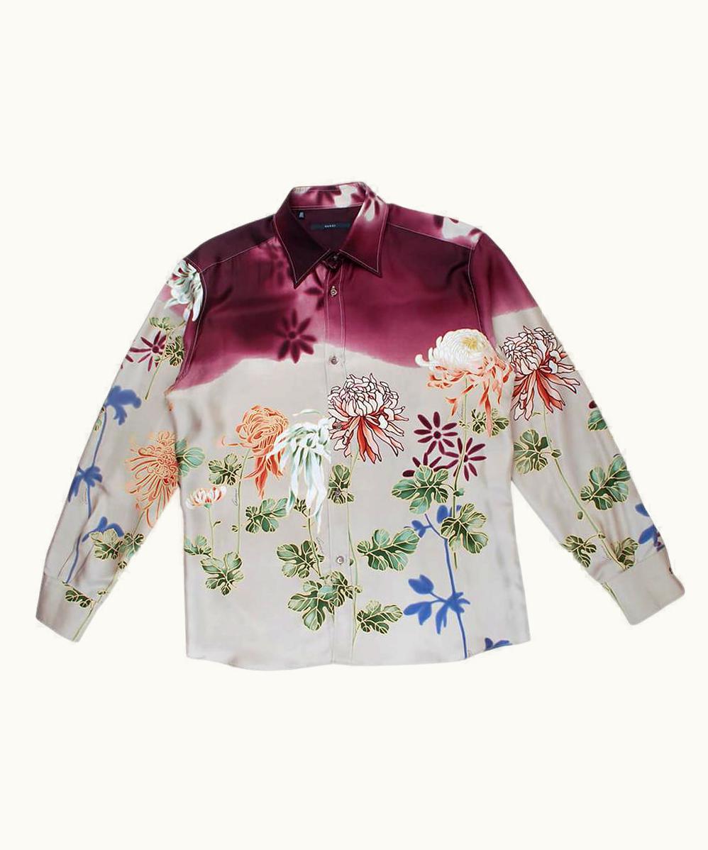 Gucci Gucci S/S Tom Ford Long Sleeves Men Silk Shirt