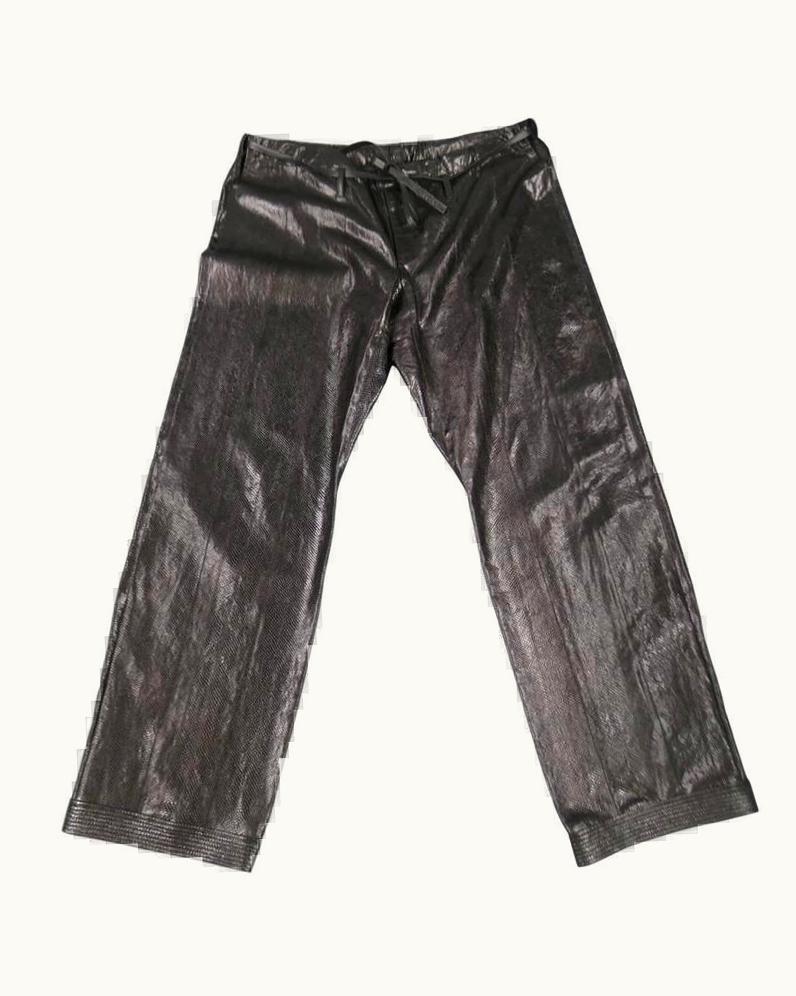 Gucci Gucci Black Wide Leg Python Pants Spring 2001