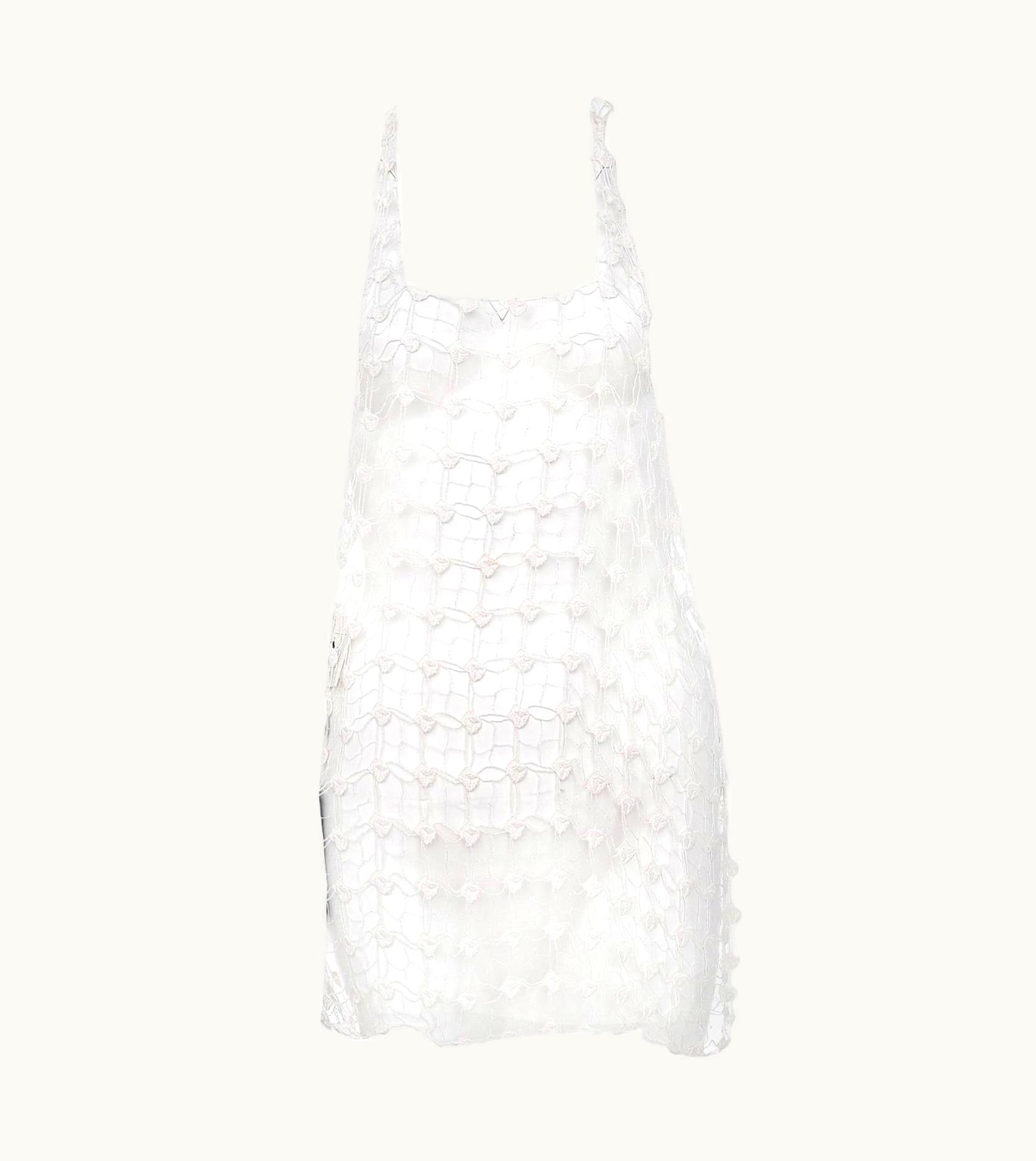 Gucci 2002 Vintage Tom Ford For Gucci White Crochet Dress