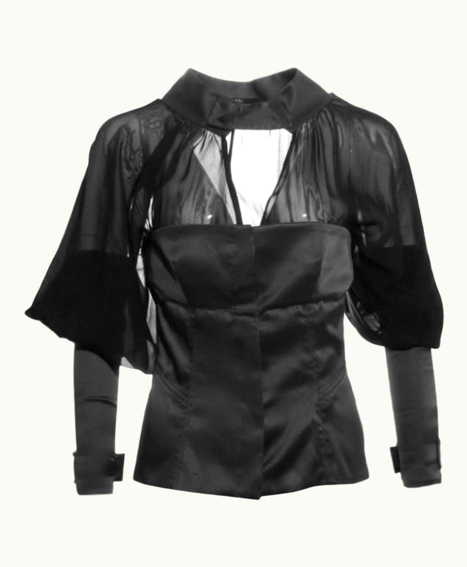 Gucci AW 2003 Vintage Tom Ford For Gucci Black Silk Top