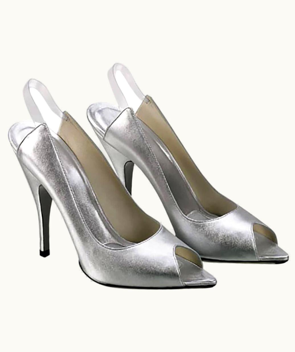 Gucci S/S 2003 Tom Ford For Gucci Silver Leather Open Toe Shoes