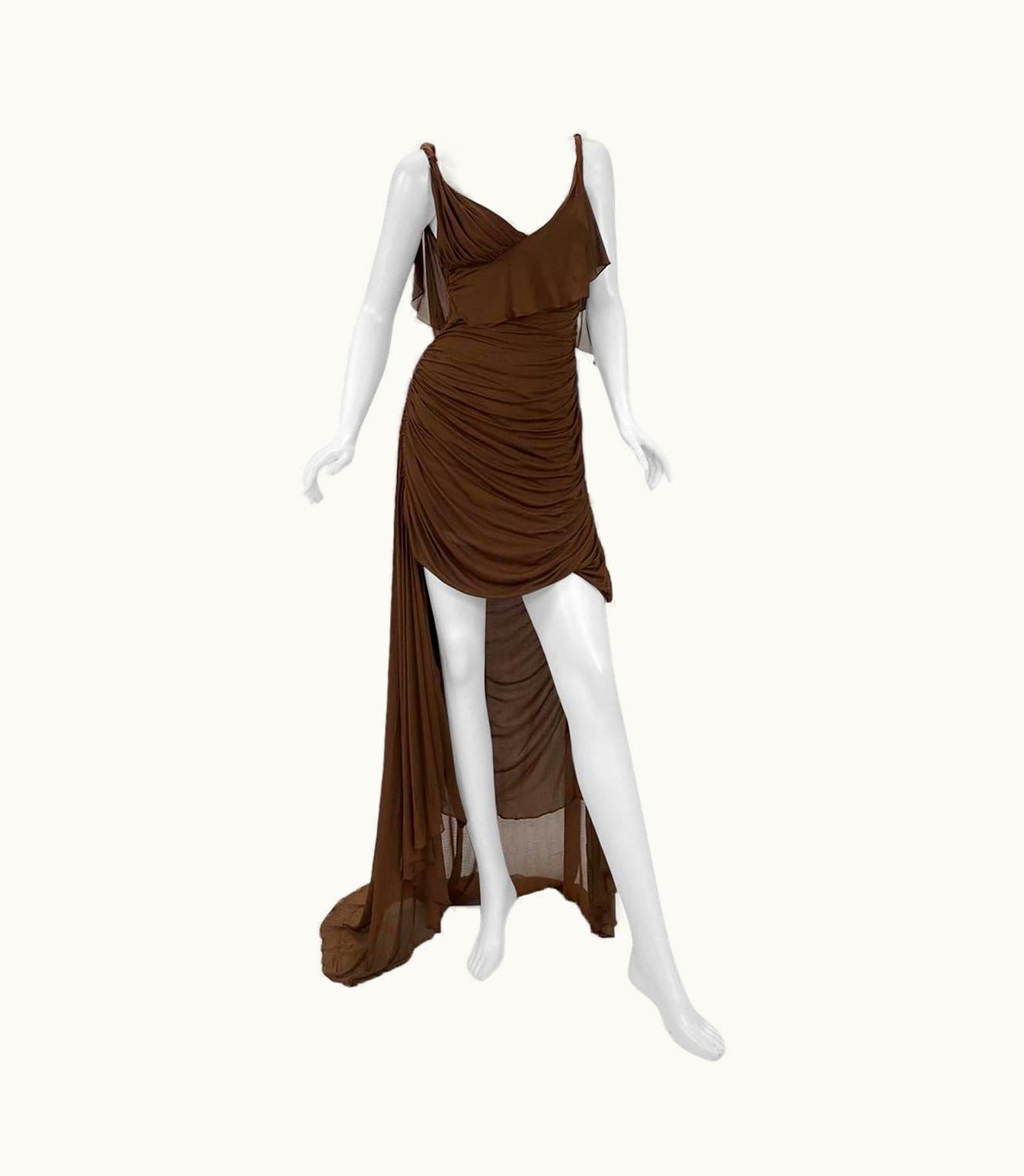 Gucci S/S 2003 Vintage Tom Ford For Gucci Greek Goddess Silk Gown As Seen In Museum