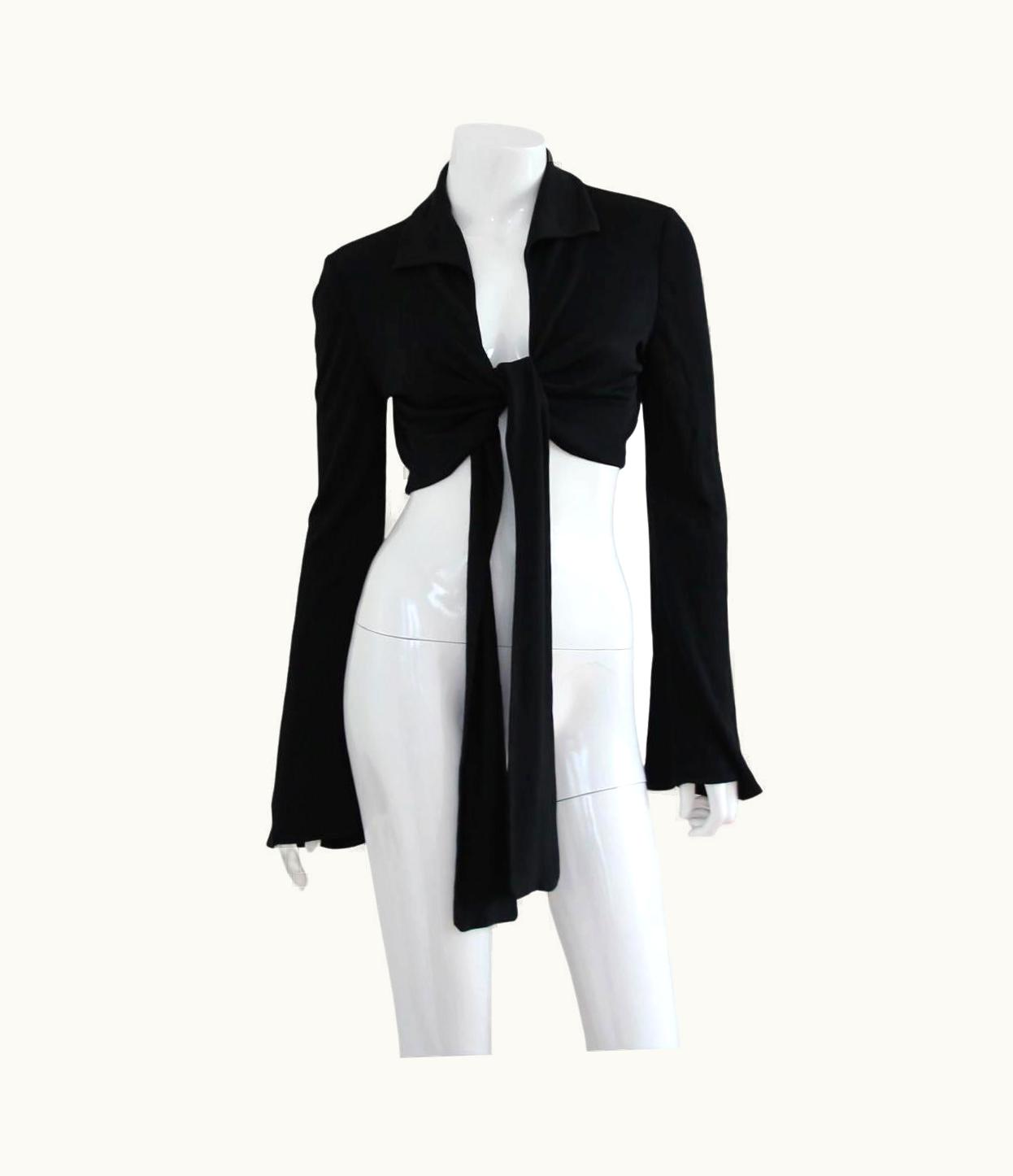Gucci Gucci 2003 Black Cropped Wrap Jacket By Tom Ford