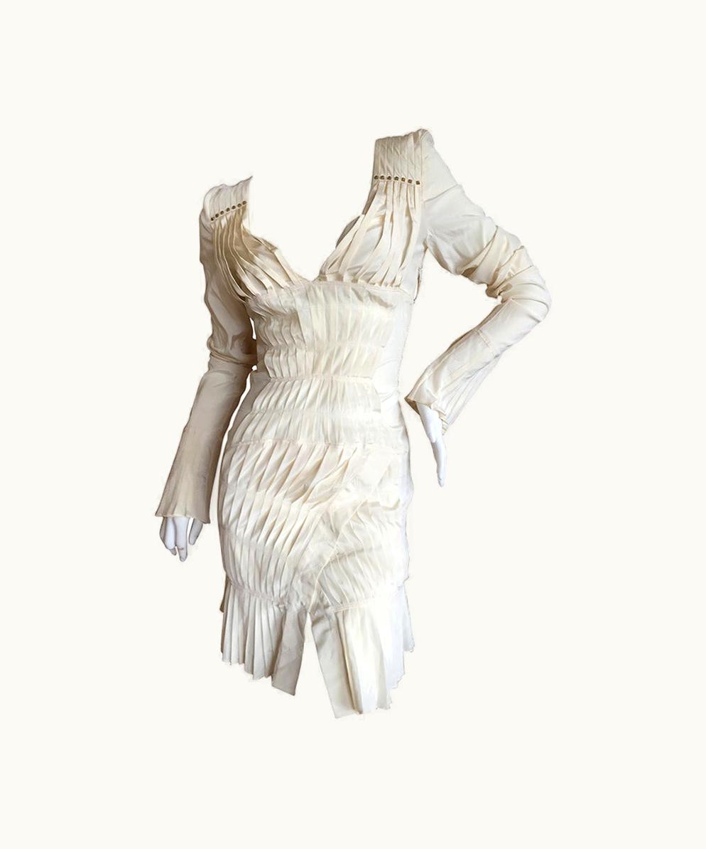 Gucci Gucci Tom Ford 2003 Ivory Ribbon Dress