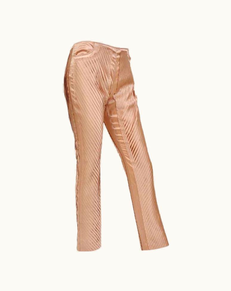 Gucci S/S 2004 Gucci By Tom Ford Nude Silk Pants Nwt
