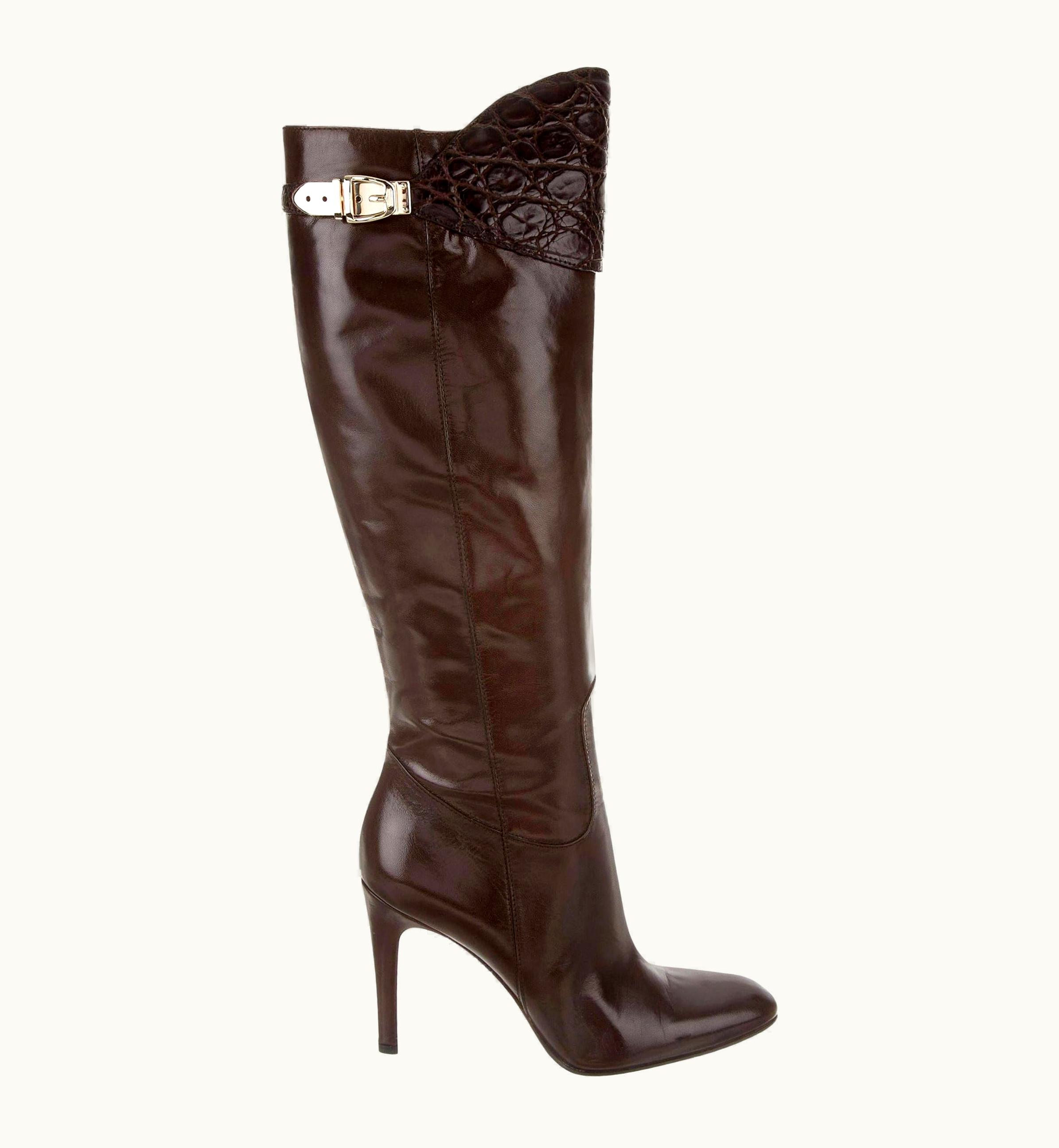 Gucci Gucci Alligator And Leather Boots Rare Fall Winter UZ0574959