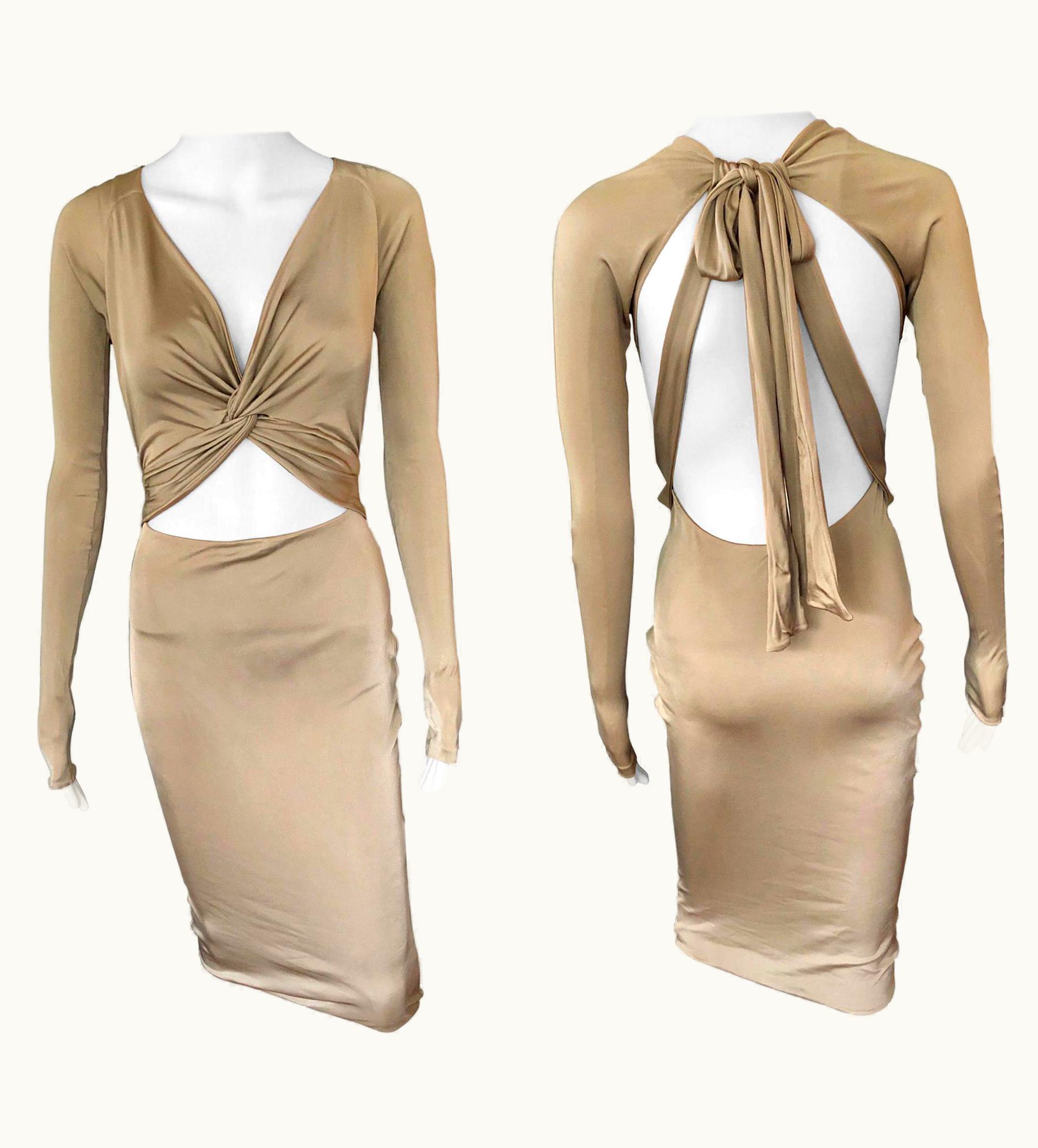 Gucci Gucci S/S 2005 Tom Ford Plunging Cutout Backless Bodycon Dress UZ0574968
