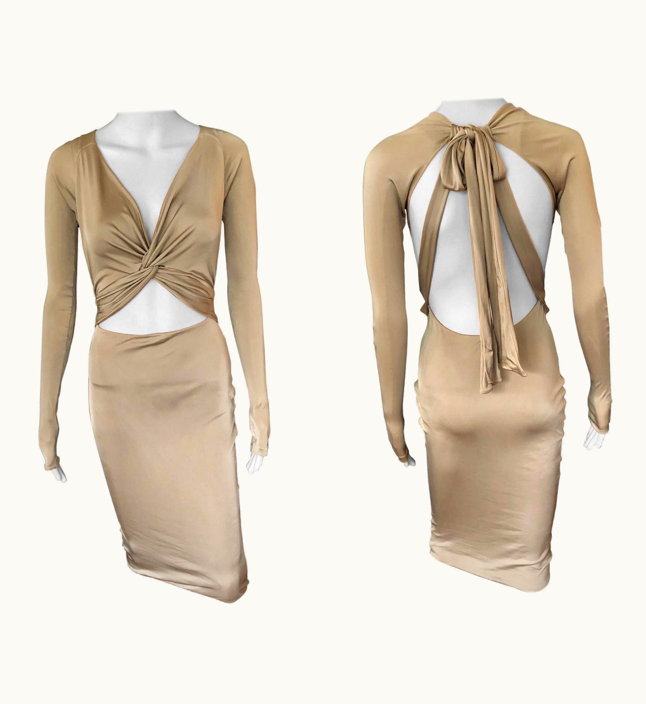 Gucci Gucci S/S 2005 Tom Ford Plunging Cutout Backless Bodycon Dress UZ0574969