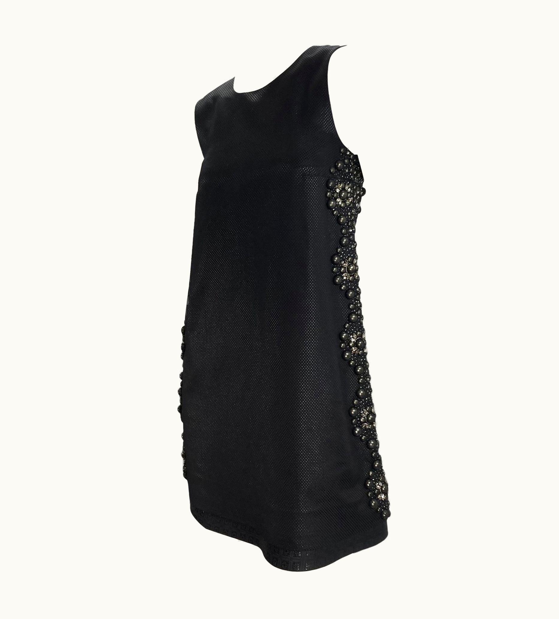 Gucci Gucci 2006 Vintage Studded And Crystal Embellished Black Dress Italian