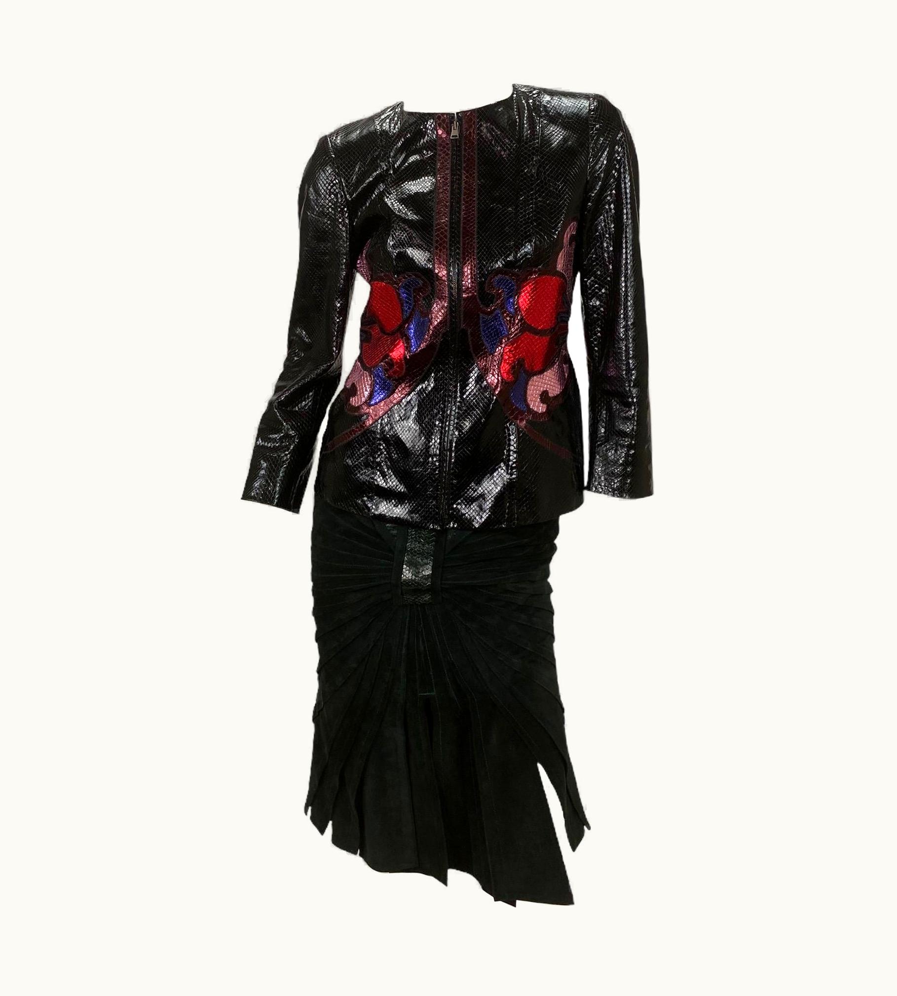 Gucci S/S 2007 Vintage Gucci Black Python Leather Jacket