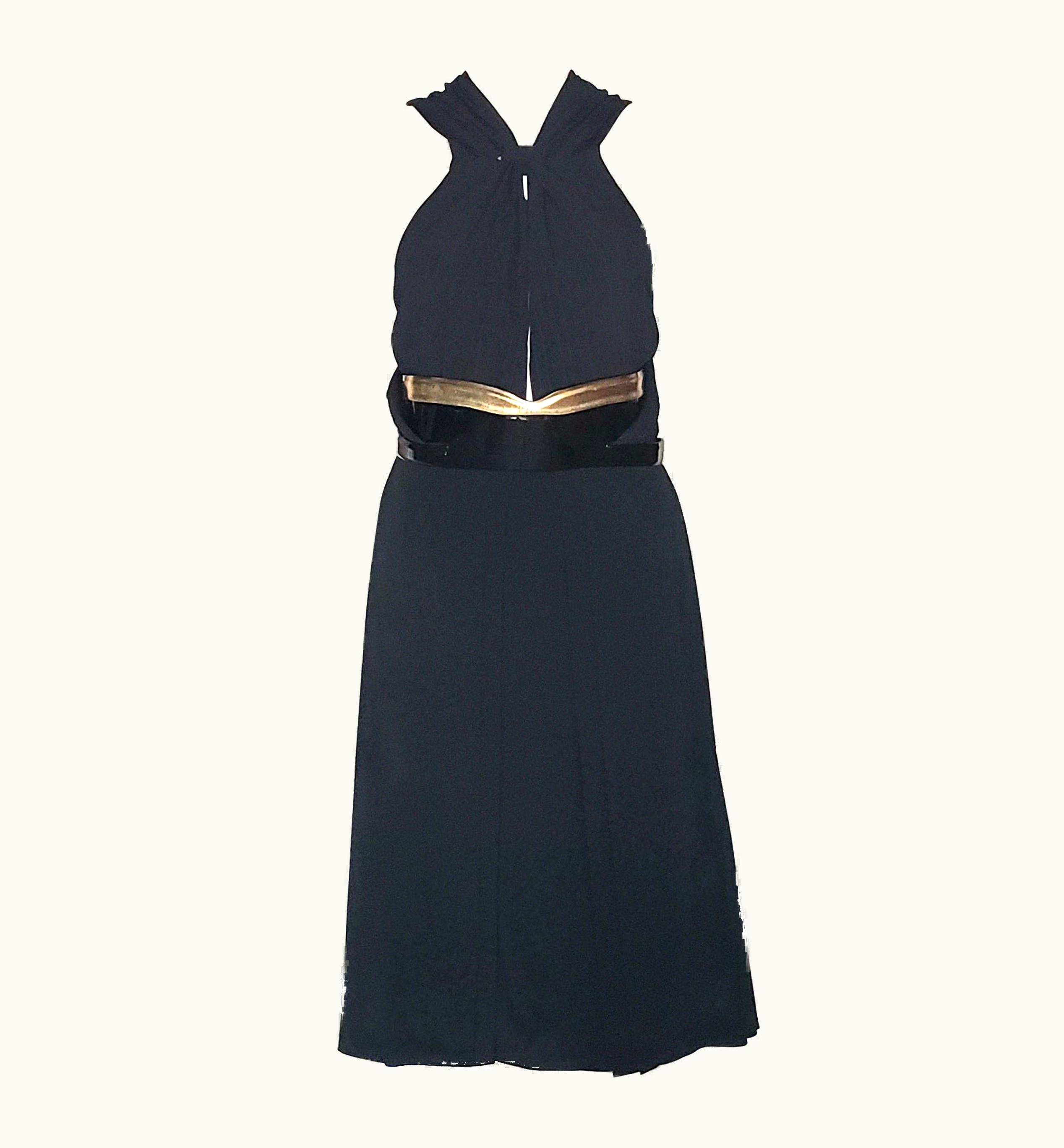 Gucci 2007 Gucci Black Dress With Patent Leather Belt