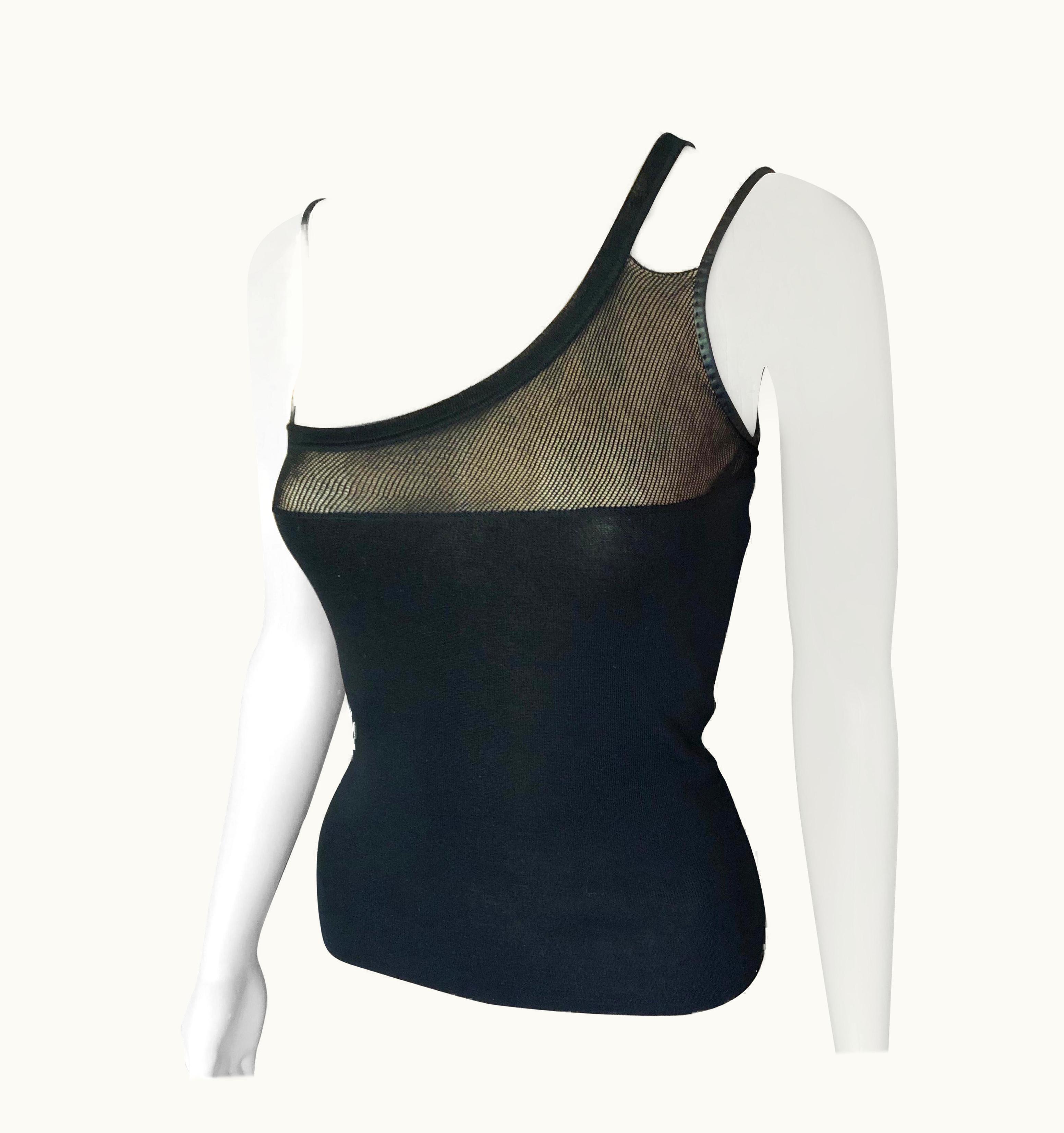 Gucci Gucci By Tom Ford Semi Sheer Knit Black Top