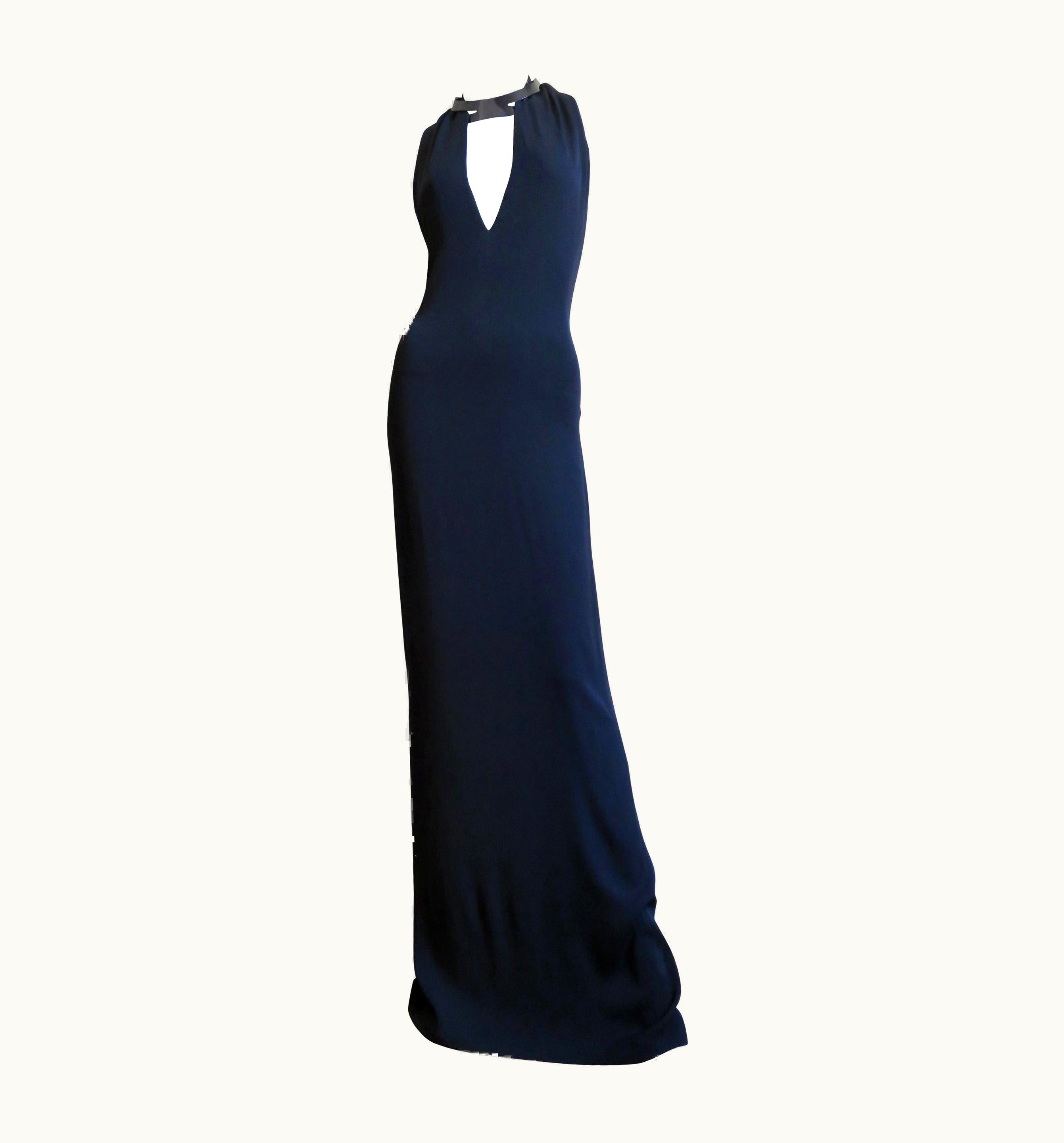 Gucci Gucci Backless Silk Halter Gown With Hardware Collar S/S 2010