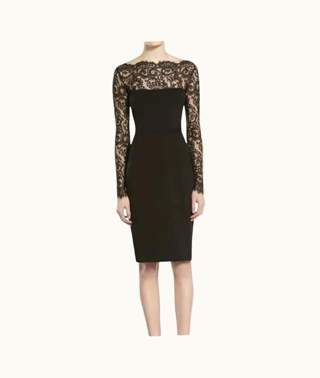 Gucci Gucci Black Viscose Lace Classic Pencil Dress
